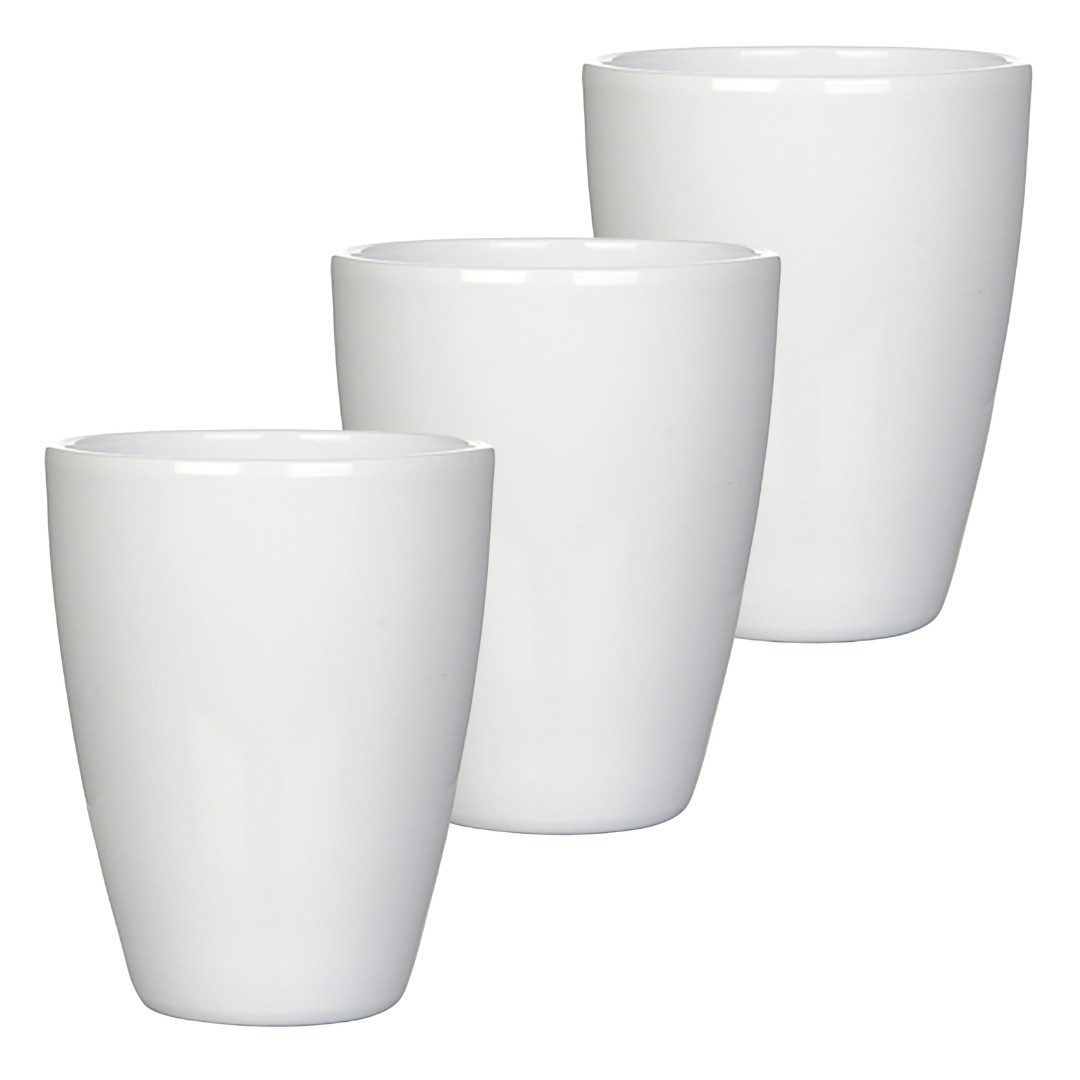Annastore Übertopf 3 x Orchideentopf aus Keramik - Orchideenübertopf - Blumenübertopf, H 17 cm - Ø 13,5 cm