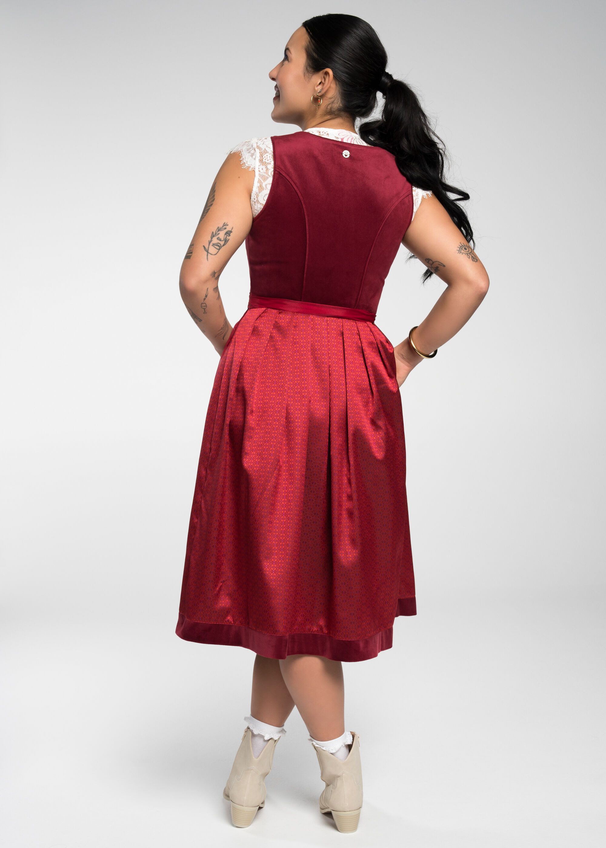 Spieth & Wensky Dirndl Foxi - Vendewaa (1-tlg) mit Samtoberteil