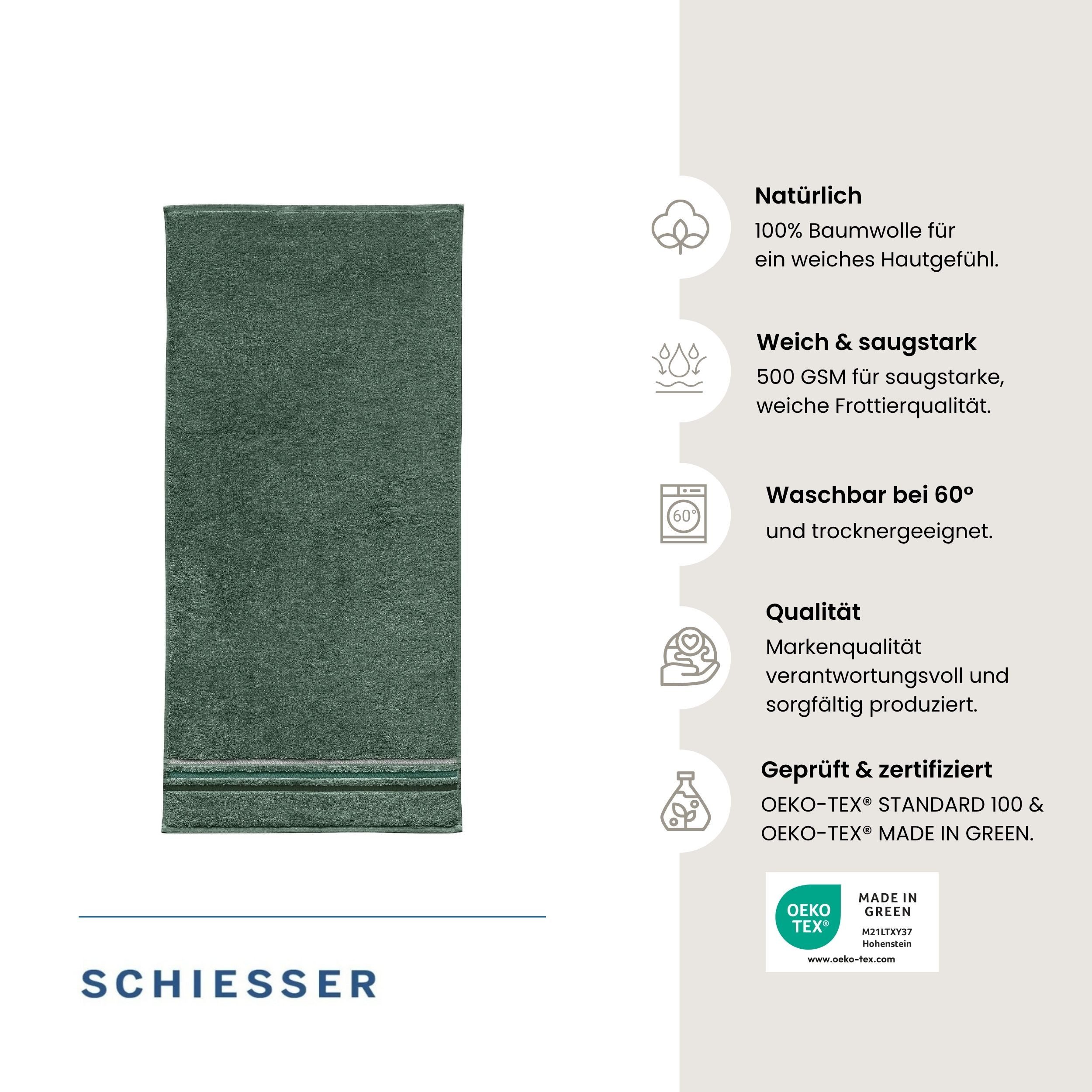 Schiesser Handtücher Skyline Color aus 100 % Baumwolle mit eleganter Streifenbordüre, Frottier (Set, 4-St), OEKO-TEX® MADE IN GREEN – Bild 2 von 5