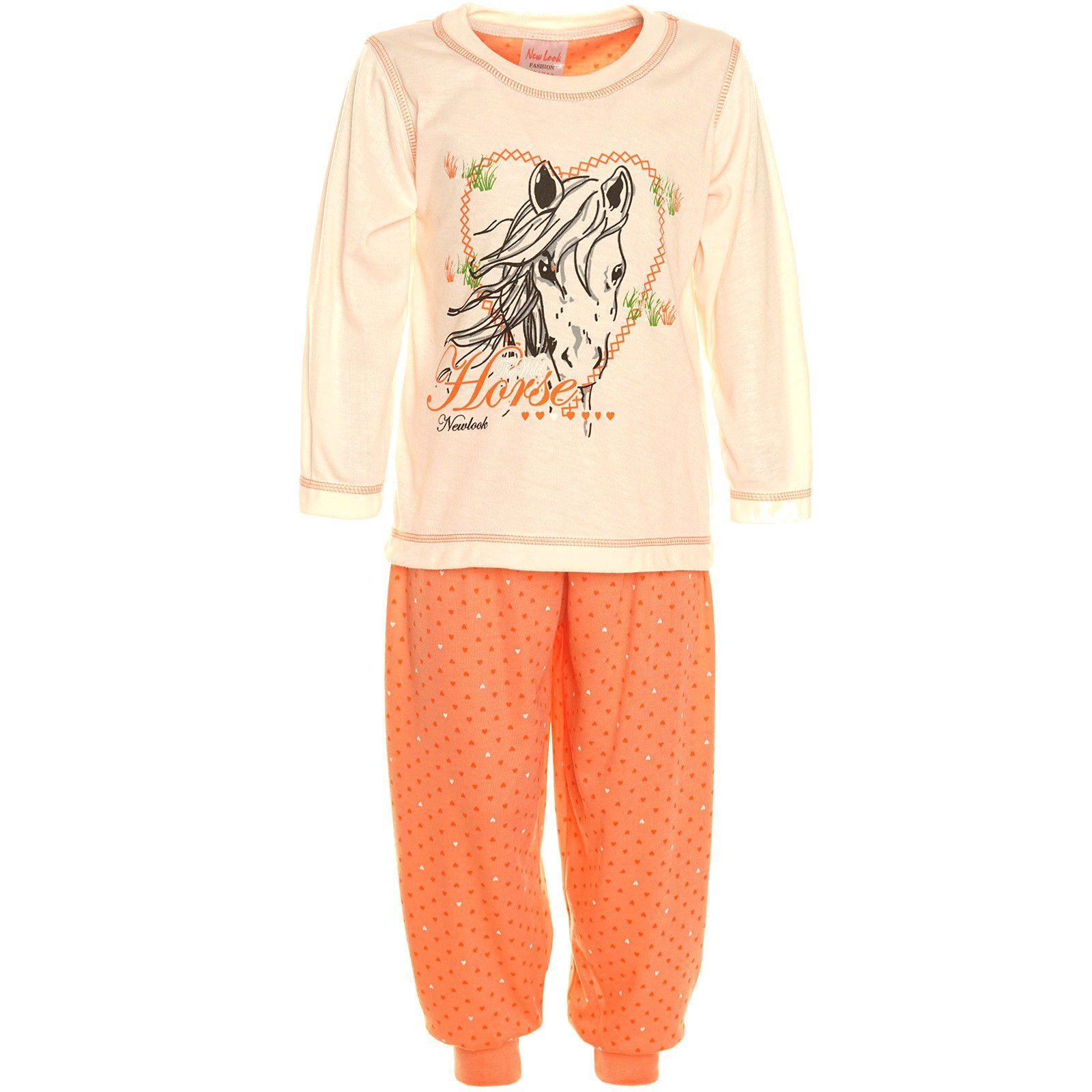 Schlafanzug, Schlafanzug Girls Apricot 2tlg. M189 Fashion Mädchen Langer