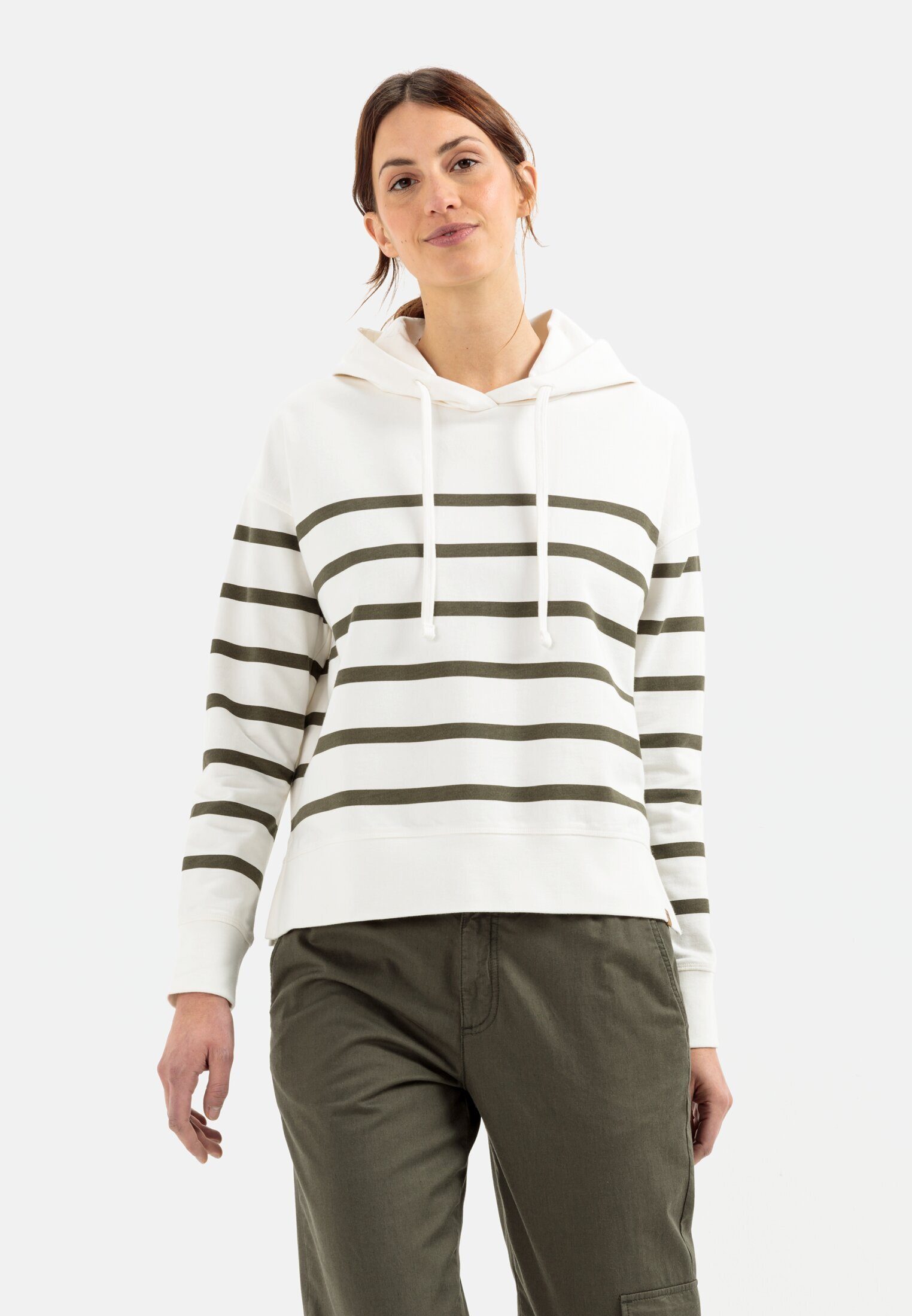 camel active Hoodie aus Baumwolle Langarm Kapuze