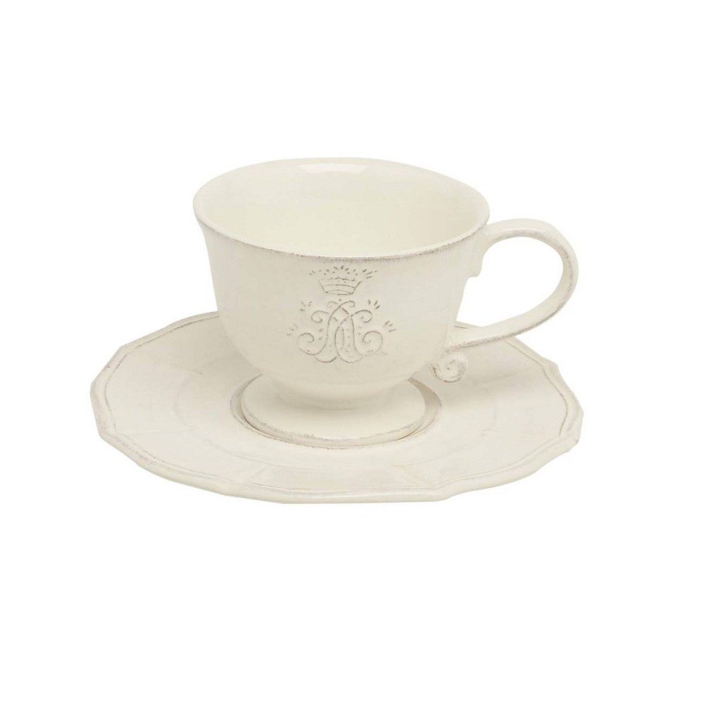 Virginia Casa Untertasse Corona, Spülmaschinengeeignet, Weiß, Motiv: Krone
