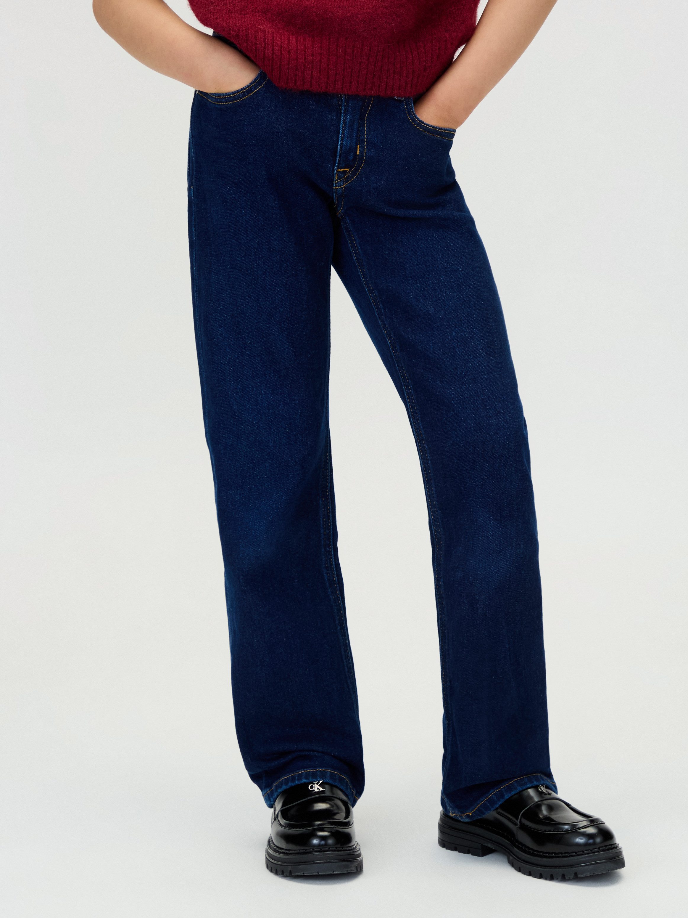 Calvin Klein Jeans Straight-Jeans MR STRAIGHT für Kinder bis 16 Jahre, mit Logo-Patch am Bund