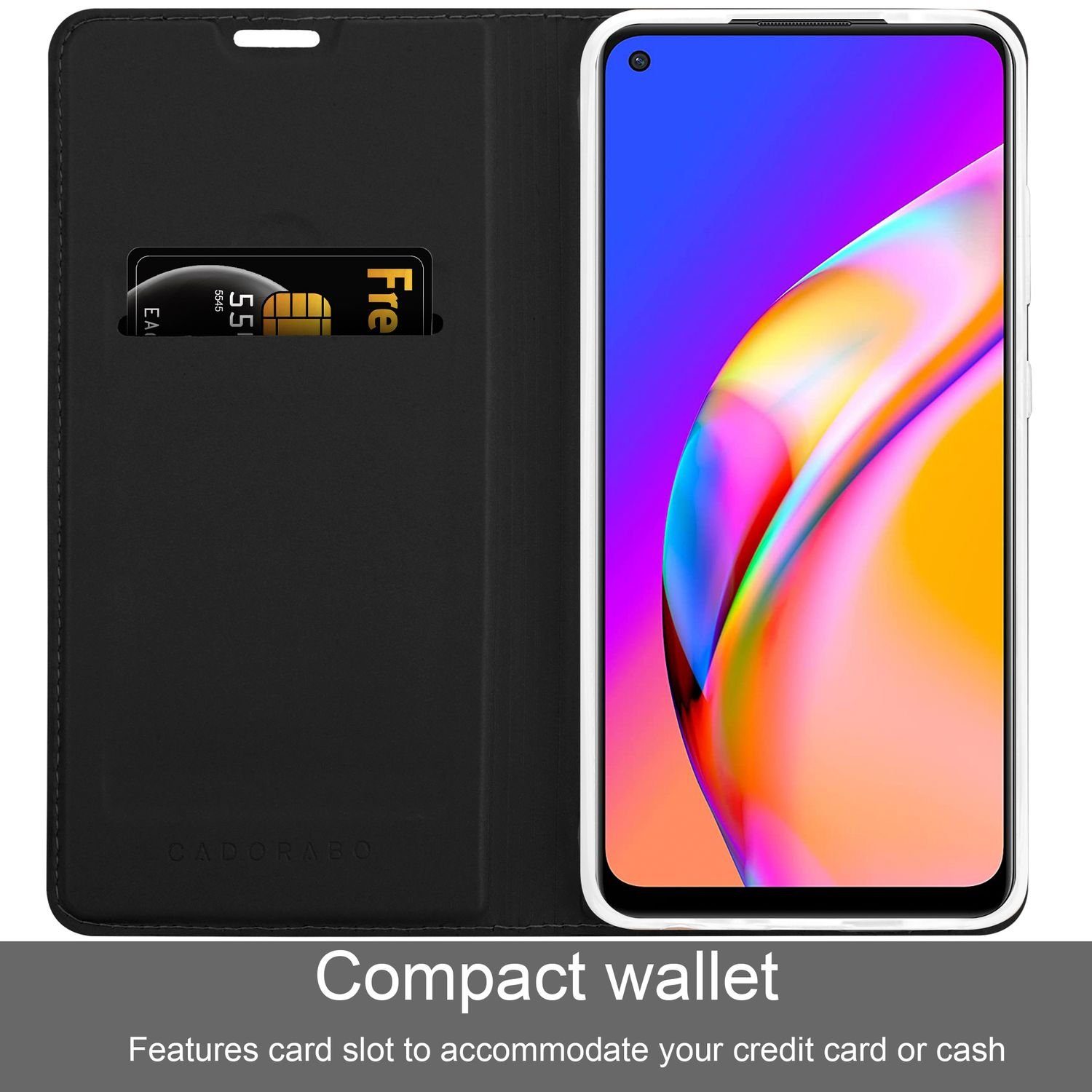 Cadorabo Handyhülle für Oppo A94 5G Hülle Oppo A94 5G, Schutzhülle Hülle mit Standfunktion, Magnetverschluss und Kartenfach