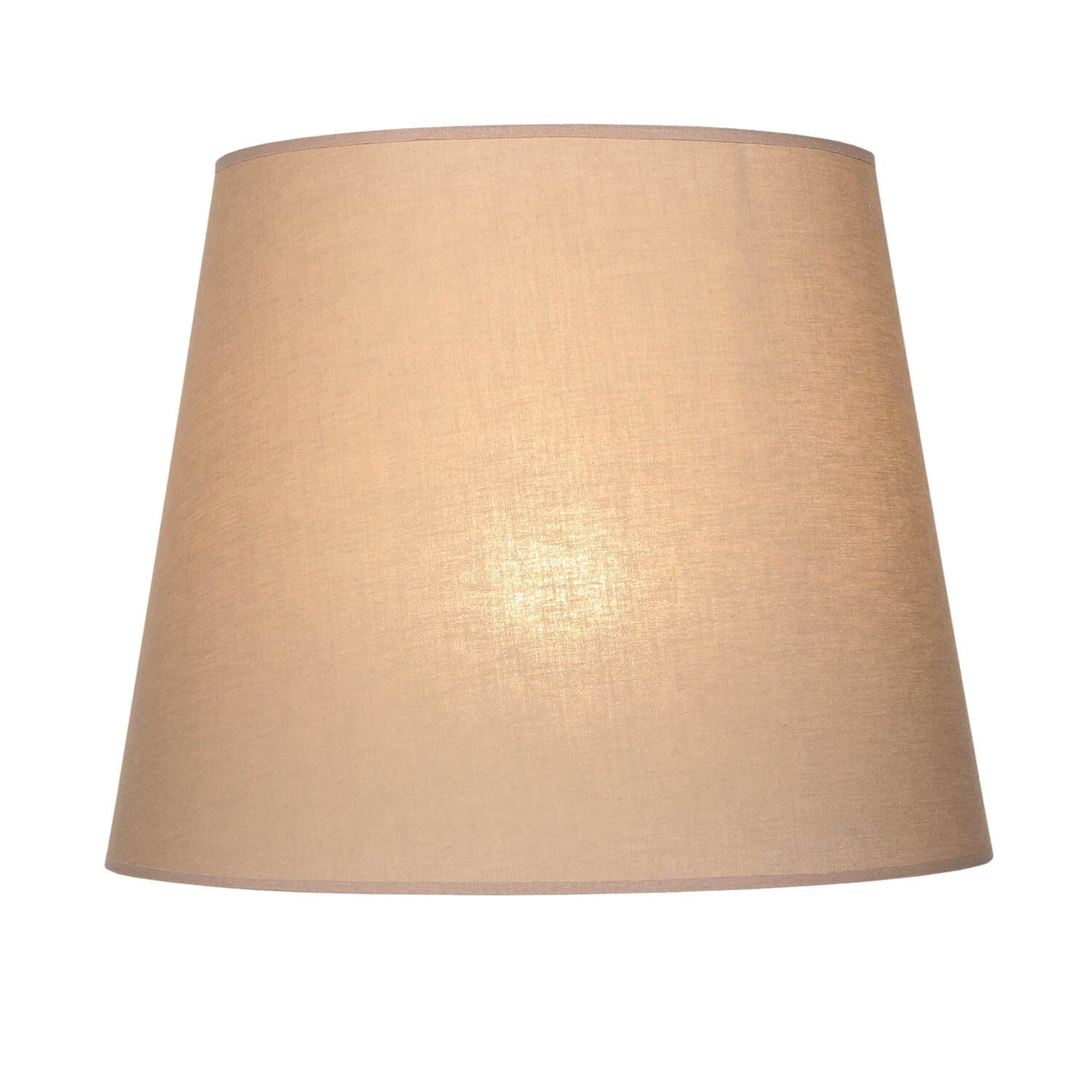 Licht-Erlebnisse Lampenschirm WILLOW, Stoffschirm Ø 38 cm konisch für Stehlampe E27 Beige