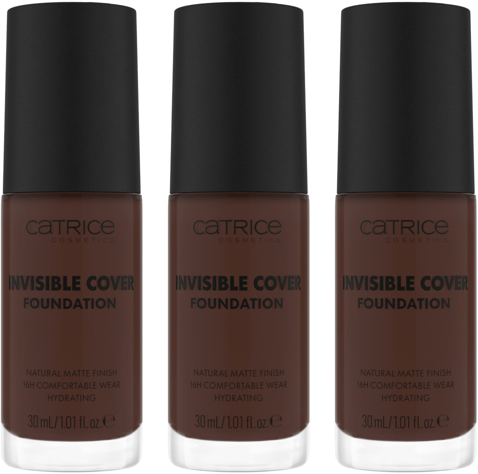 Catrice Foundation Invisible Cover Foundation, 3-tlg., mit langanhaltendem Finish