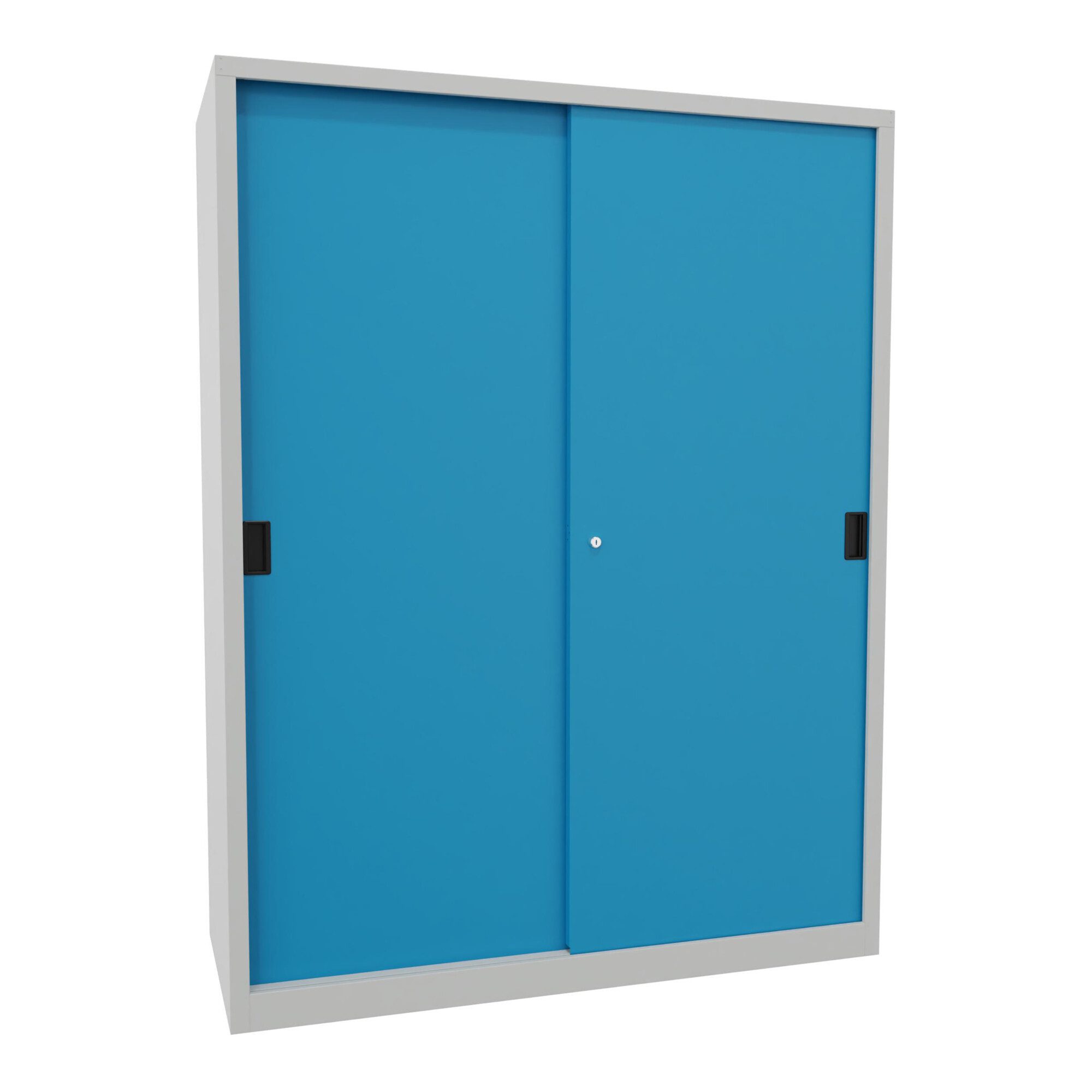 Pavoy Rollcontainer Pavoy Schiebetürenschrank, 1950x1500x600 mm, 8 Böden verzinkt, RAL 703
