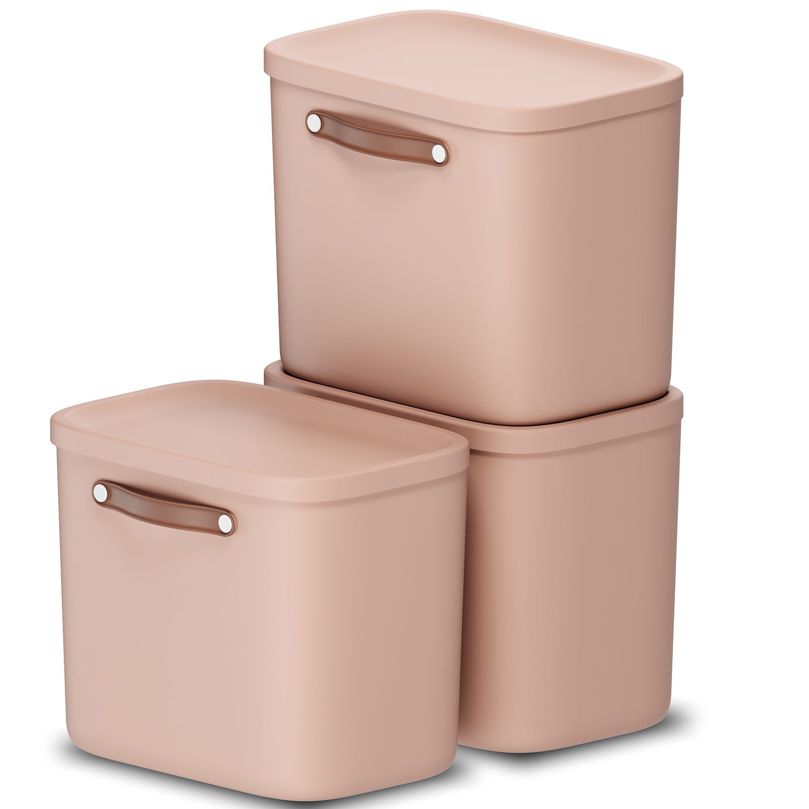 ROTHO Stapelbox 3er-Set Kiste mit Deckel Maloja 25l (Aufbewahrungsset, 3er-Set)