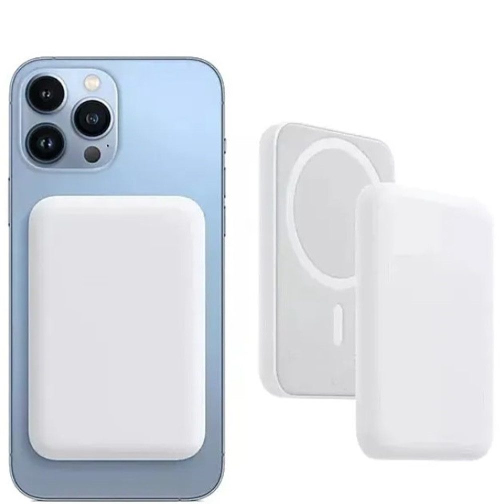 Kevin Frotscher (FroShop) MagSafe Akku Powerbank für Original Apple iPhone 14 15 16 17 Pro Plus Powerbank 5000 mAh, Max Kabellos Magnetisch Dünn Leicht Kapazität - Farbe Weiß