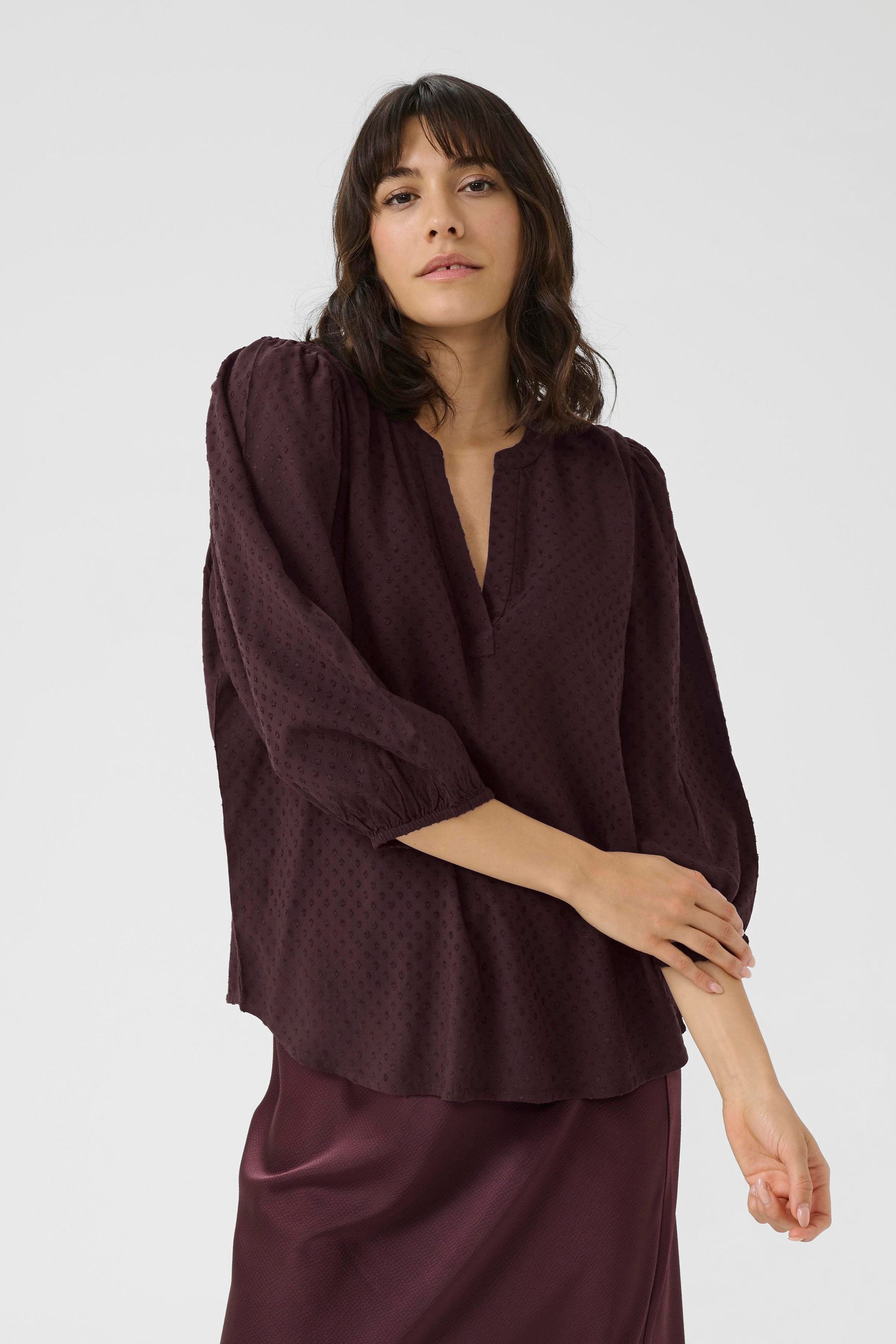 KAFFE Langarmbluse Langarm-Bluse KAannika