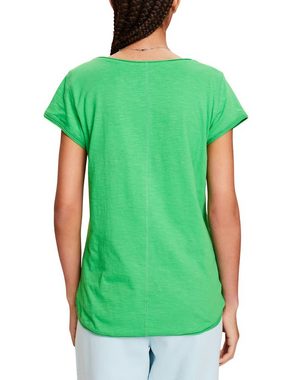Esprit T-Shirt T-Shirt aus Slub Baumwolle (1-tlg)