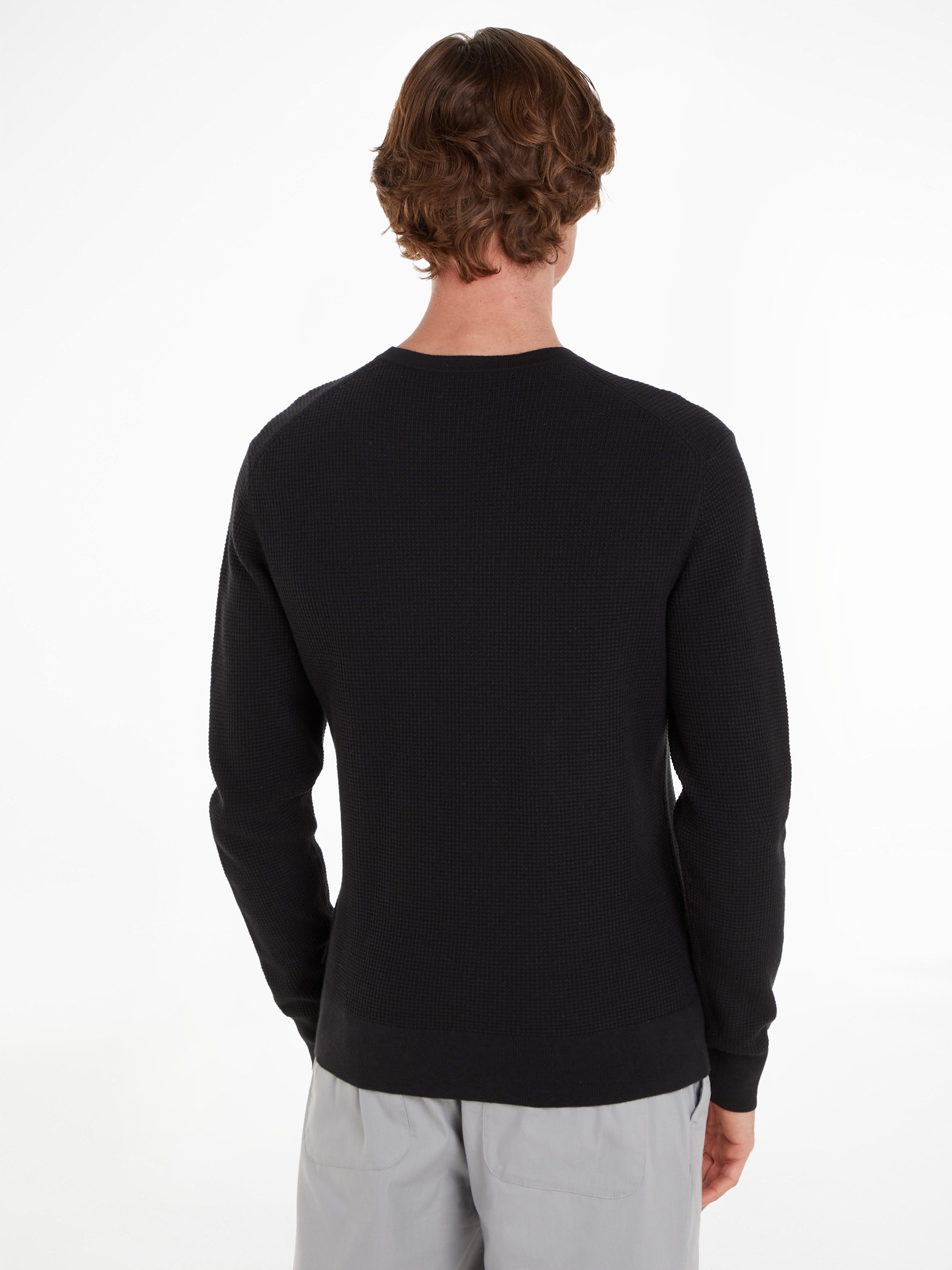 Calvin Klein Rundhalspullover WAFFLE STRUCTURE SWEATER günstig online kaufen