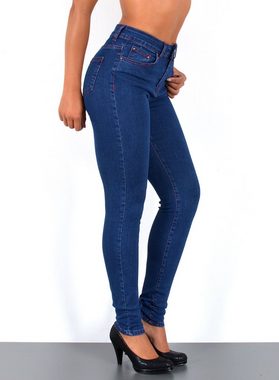 ESRA Skinny-fit-Jeans S400 Damen High Waist Skinny Jeans Stretch Hose hohe Leibhöhe bis Übergröße