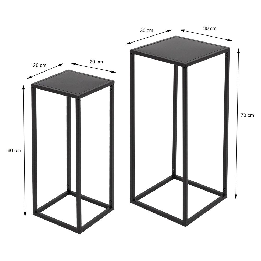 ML-DESIGN Blumenständer Pflanzenständer Set aus Metall Pflanztopf Deko Blumenhocker (2 St), Blumentopfständer Schwarz Wetterfeste und robuste Blumentopfhalter – Bild 5 von 5