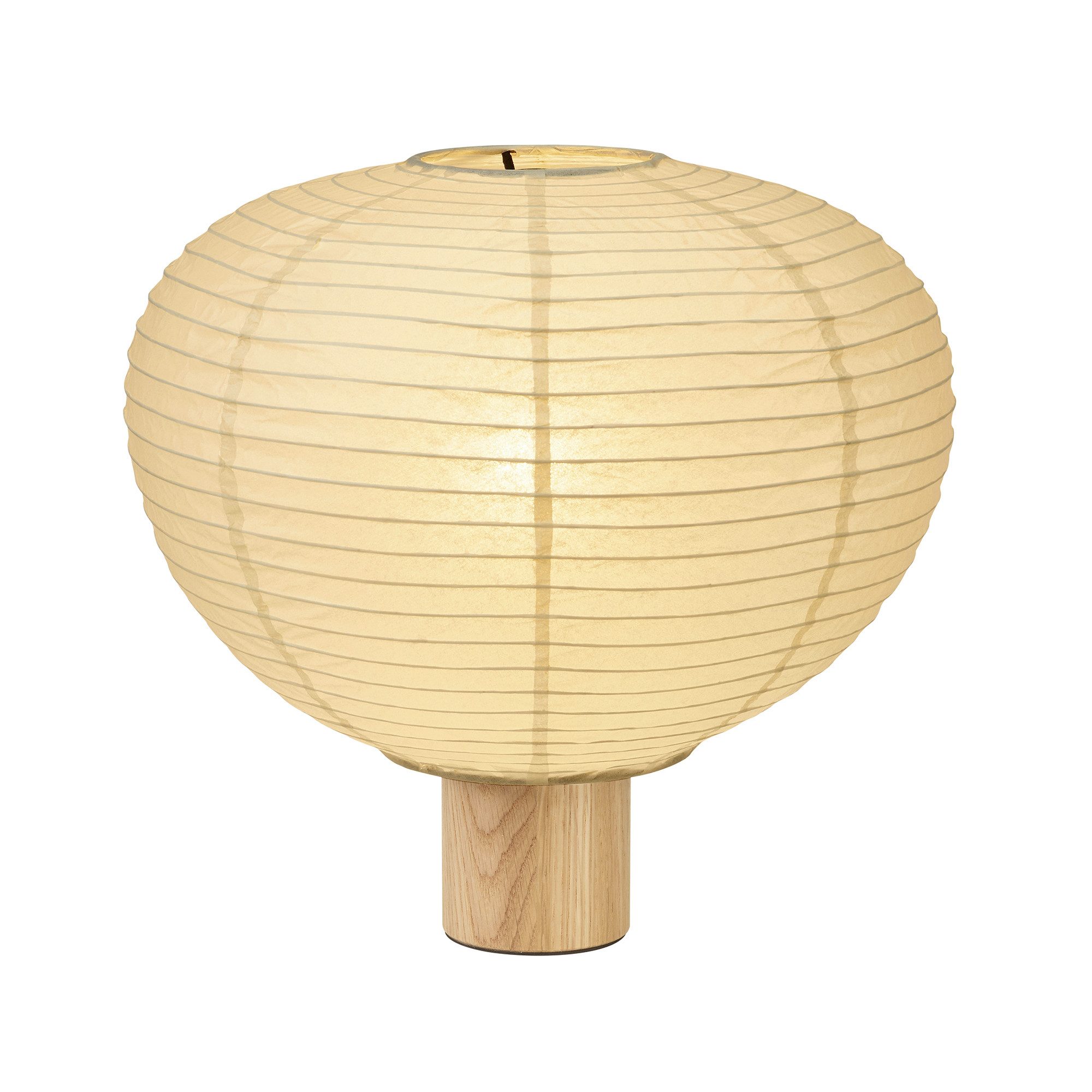 blomus Tischleuchte -KAMI- Reispapierleuchte, Tischlampe, Papierleuchte, Schreibtischlampe, LED wechselbar, Japan-Stil, Eichenholzsockel, Dimmbare LED (E14), Textilkabel