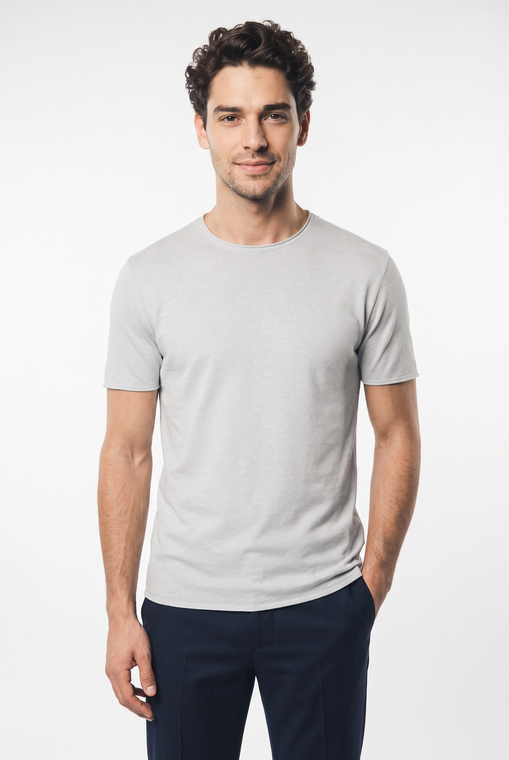 Strellson T-Shirt Tyler Saumabschluss mit offener Rollkante