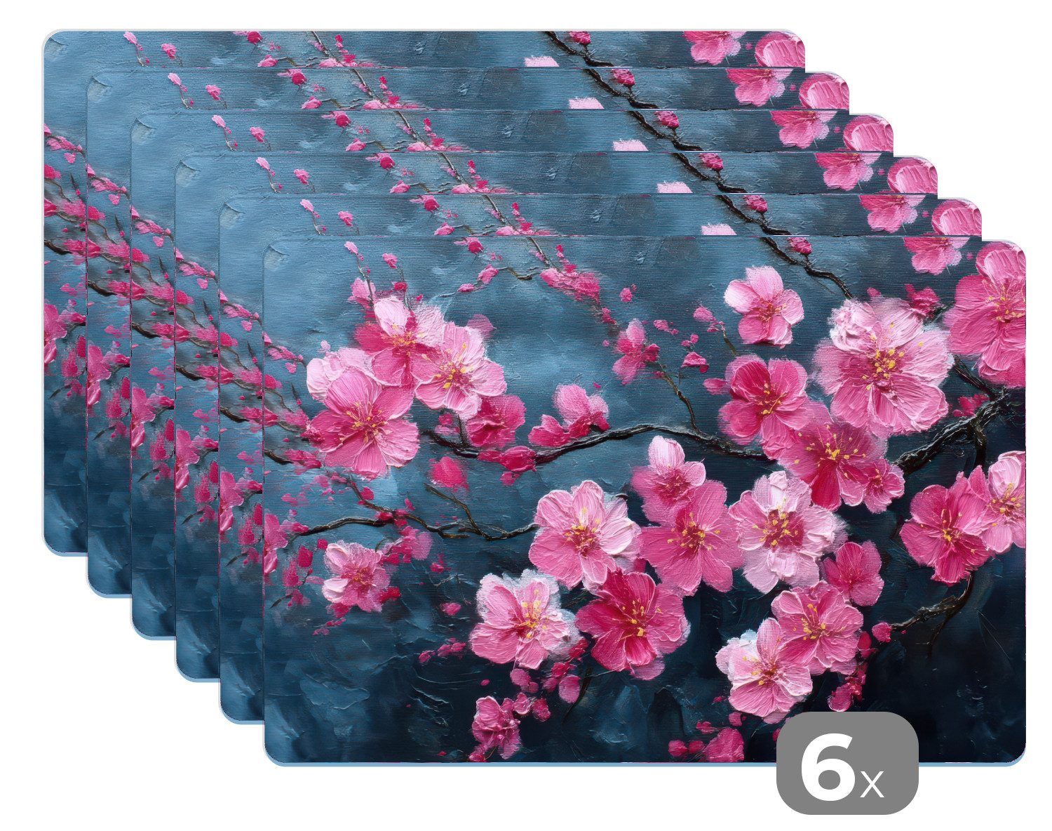 MuchoWow Platzset Blume - Blüten - Rosa - Abstrakt, (6-St), Platzsets, Tisc günstig online kaufen