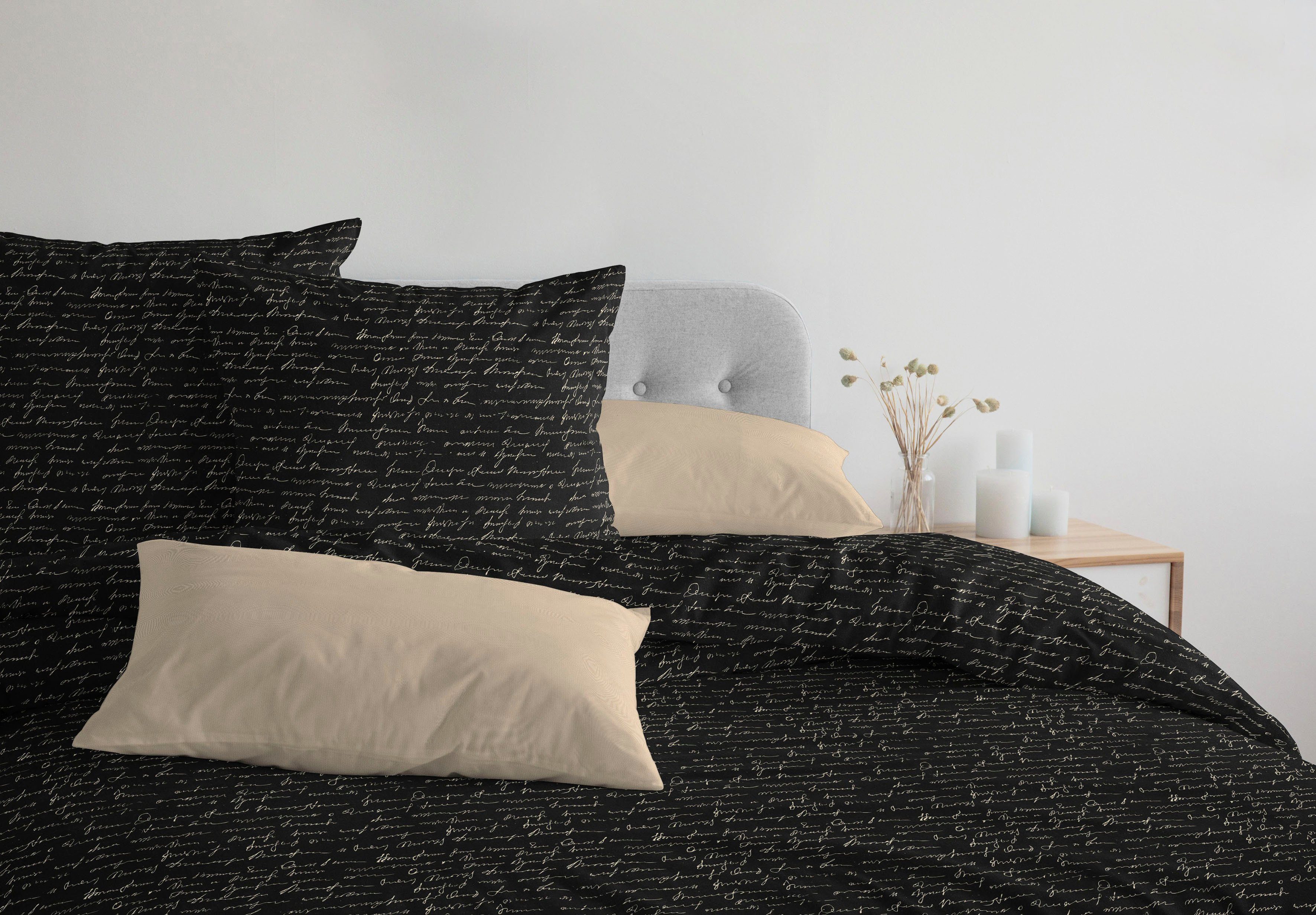 Adam Bettwäsche Leinenbettwäsche Scribble, Jacquard, 2 teilig, aus 73% Leinen & 27% Bio-Baumwolle, 2 teilig - Leinenbettwäsche