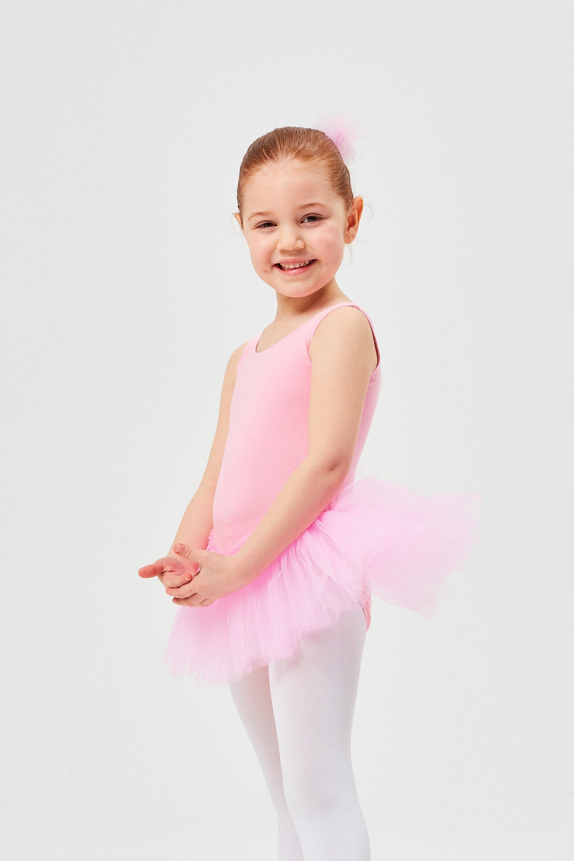 Tüllkleid Baumwolle, rosa Ballett Anabelle Ballettkleid tanzmuster Tutu weicher für Mädchen ärmellos aus