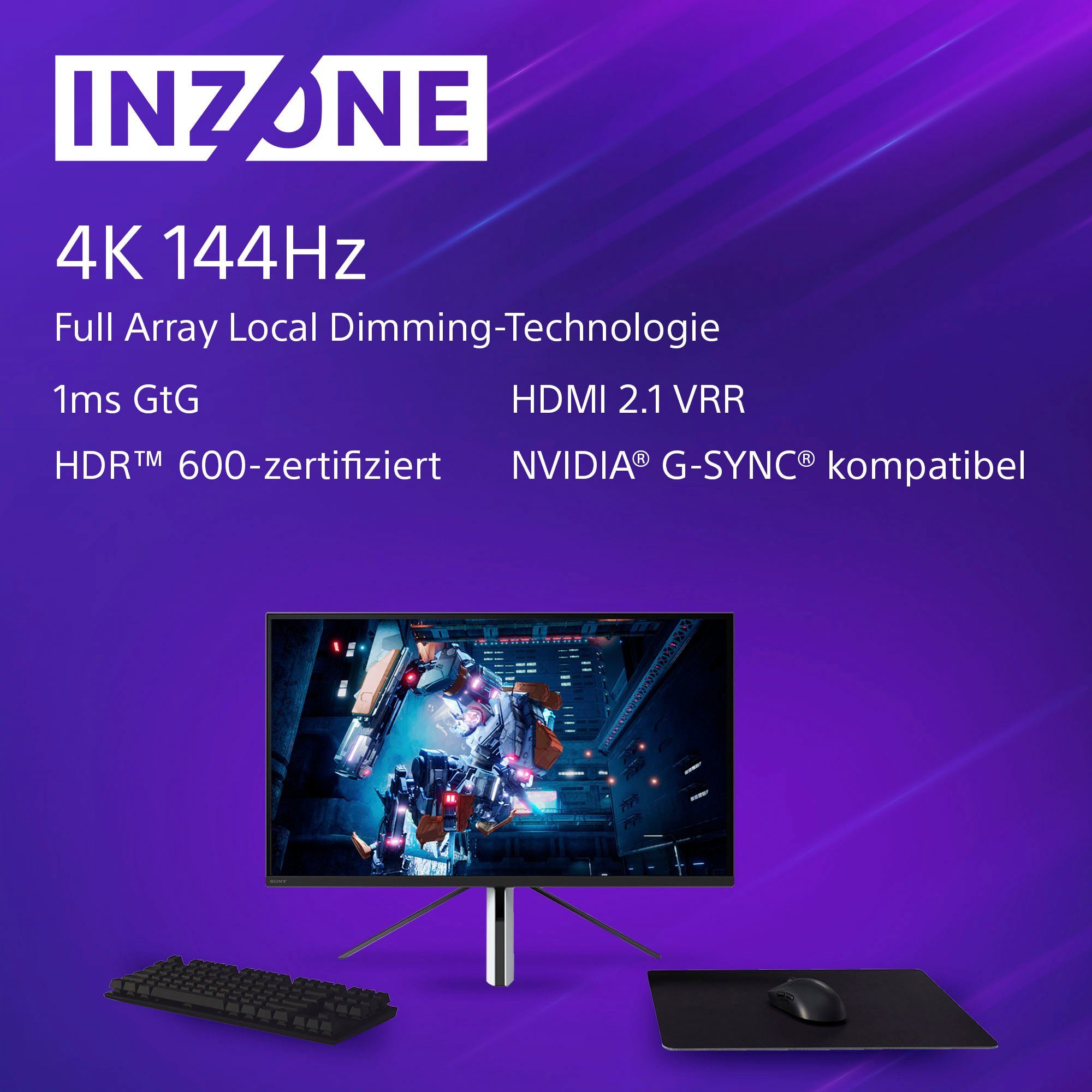 4K 144 HD, (68 Sony M9 Reaktionszeit, INZONE Hz, x IPS-LED, px, 2160 PlayStation®5) ms 3840 Ultra ", 1 Gaming-Monitor cm/27 Perfekt für