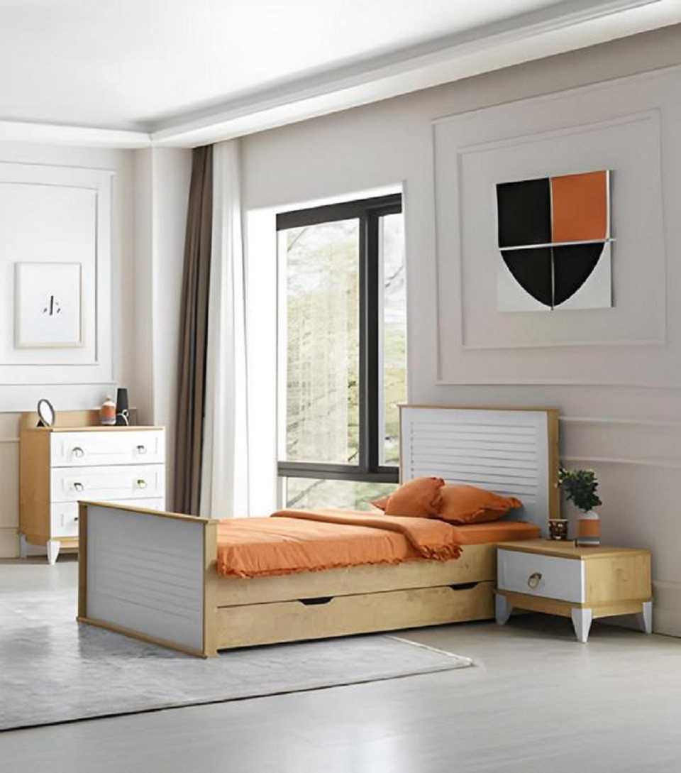 Jugendzimmer-Set Modernes Schlafzimmer-Set in elegantem Design mit Bett und Kommode