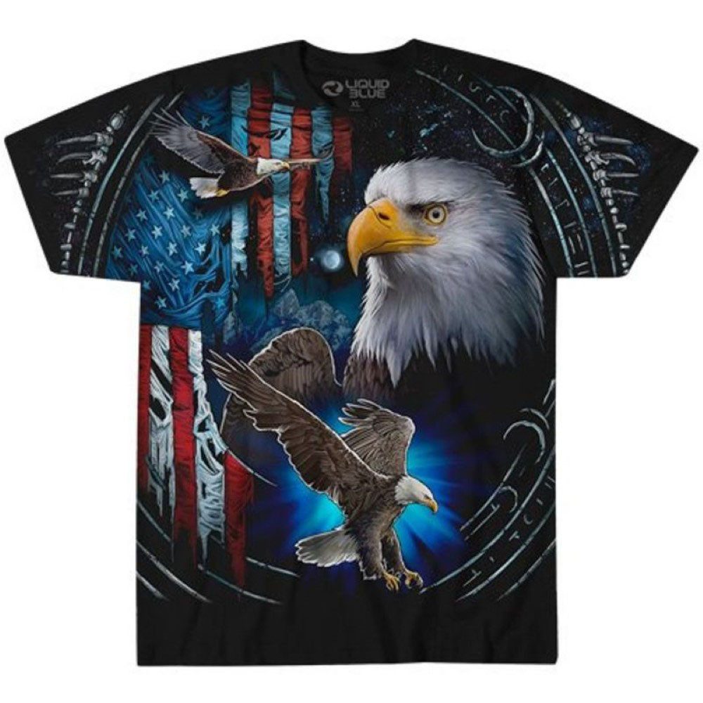 Liquid Blue T-Shirt Tribal Eagle Rundumdruck