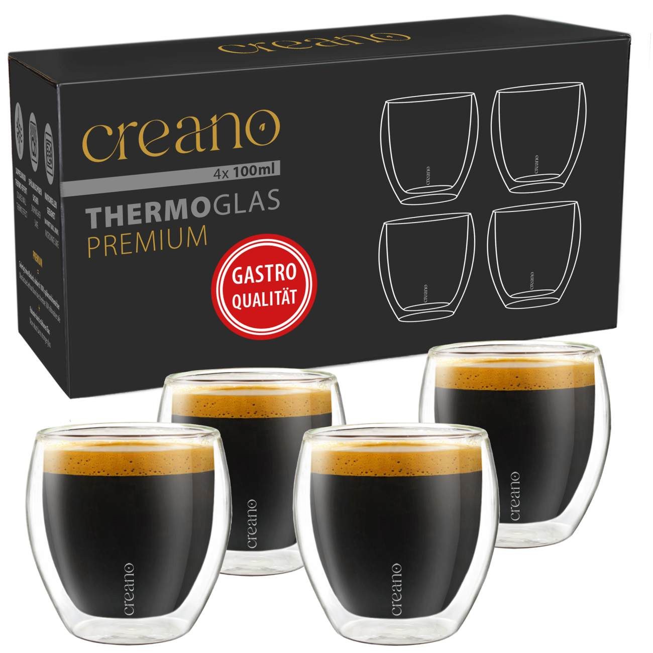 Teeglas Espressoglas 4er-Set 100ml