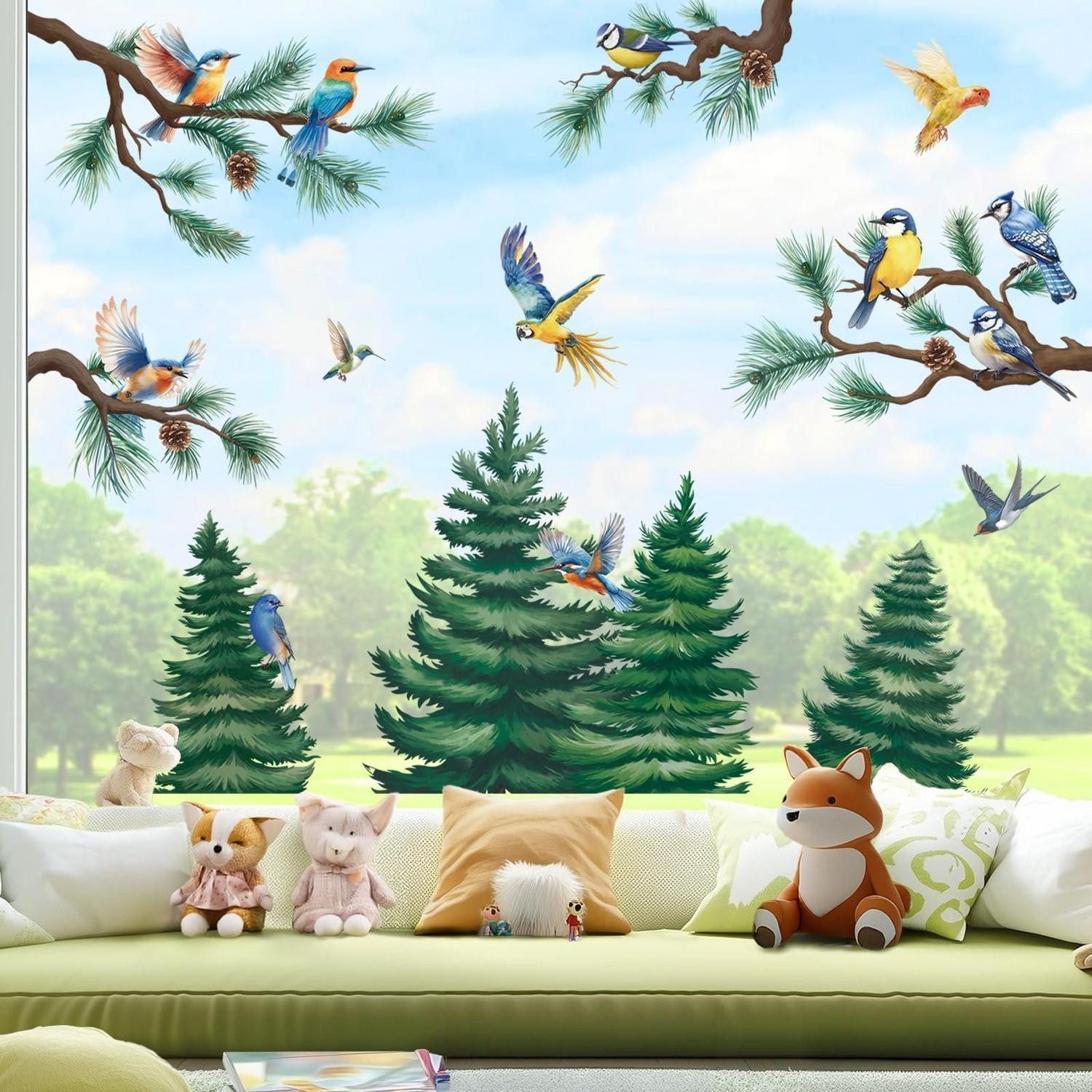 LuxusKollektion Fensterbild Fensterbilder Wald Baum Groß
