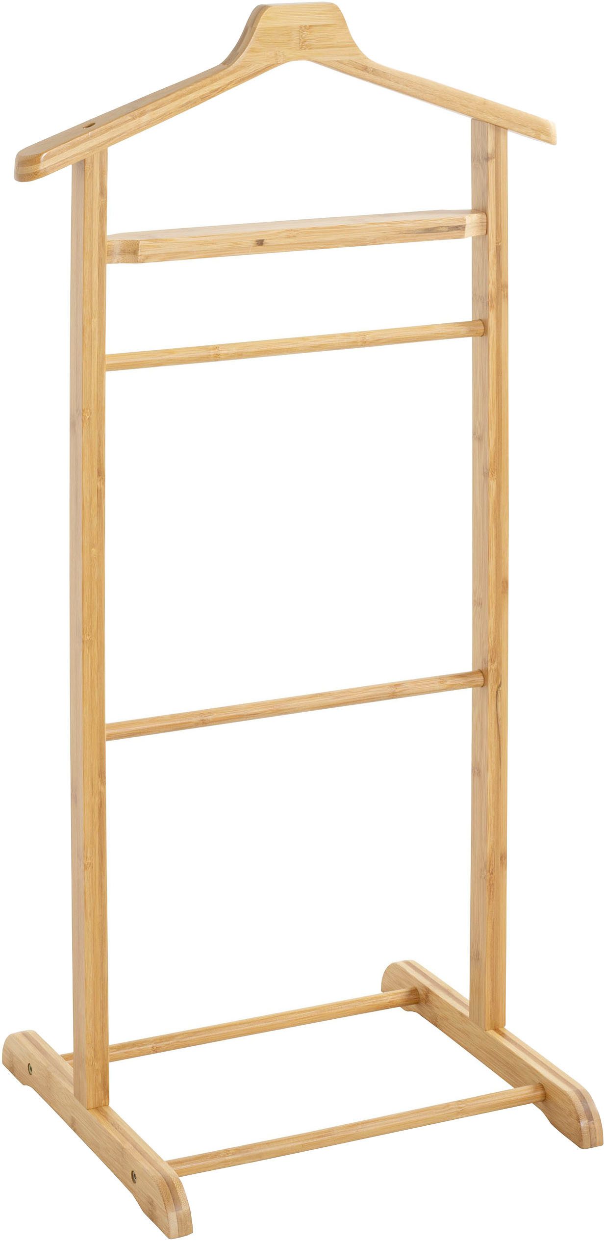 HAKU Herrendiener Anzugständer, Dressboy, Kleiderboy, Kleiderbutler, Stiller Diener, (1 St), freiform - aus Bambus natur -B/T/H 48/36/97 cm