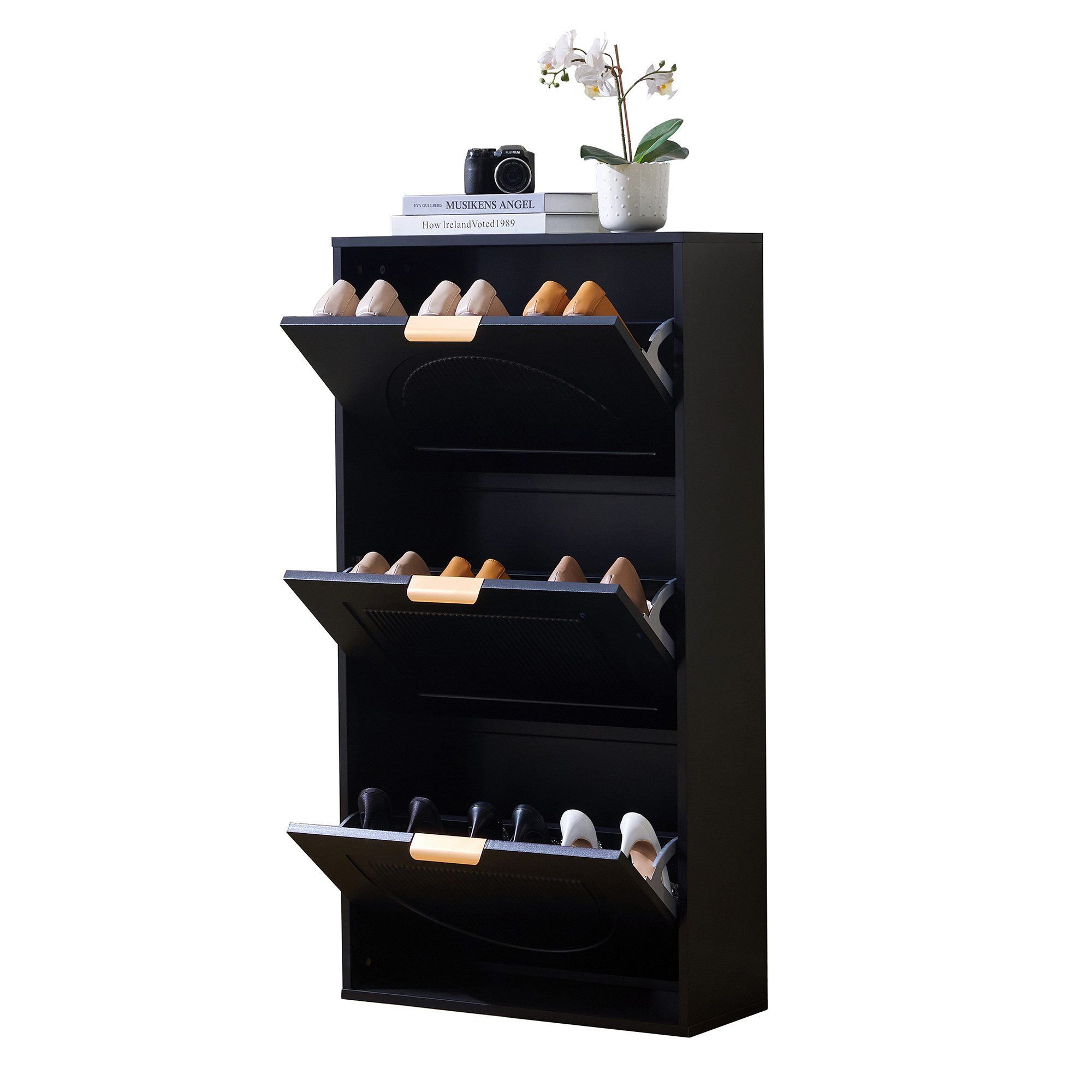 OKWISH Schuhregal Moderne Schuhkommode,Holzschuhschrank,mit Kippsicherung, günstig online kaufen