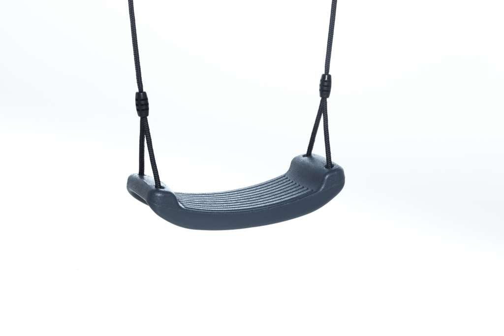 DICE Schaukelsitz Schaukelsitz aus Kunststoff Anthrazit mit schwarzem geflochtenem Seil, passend für BERG Playbase