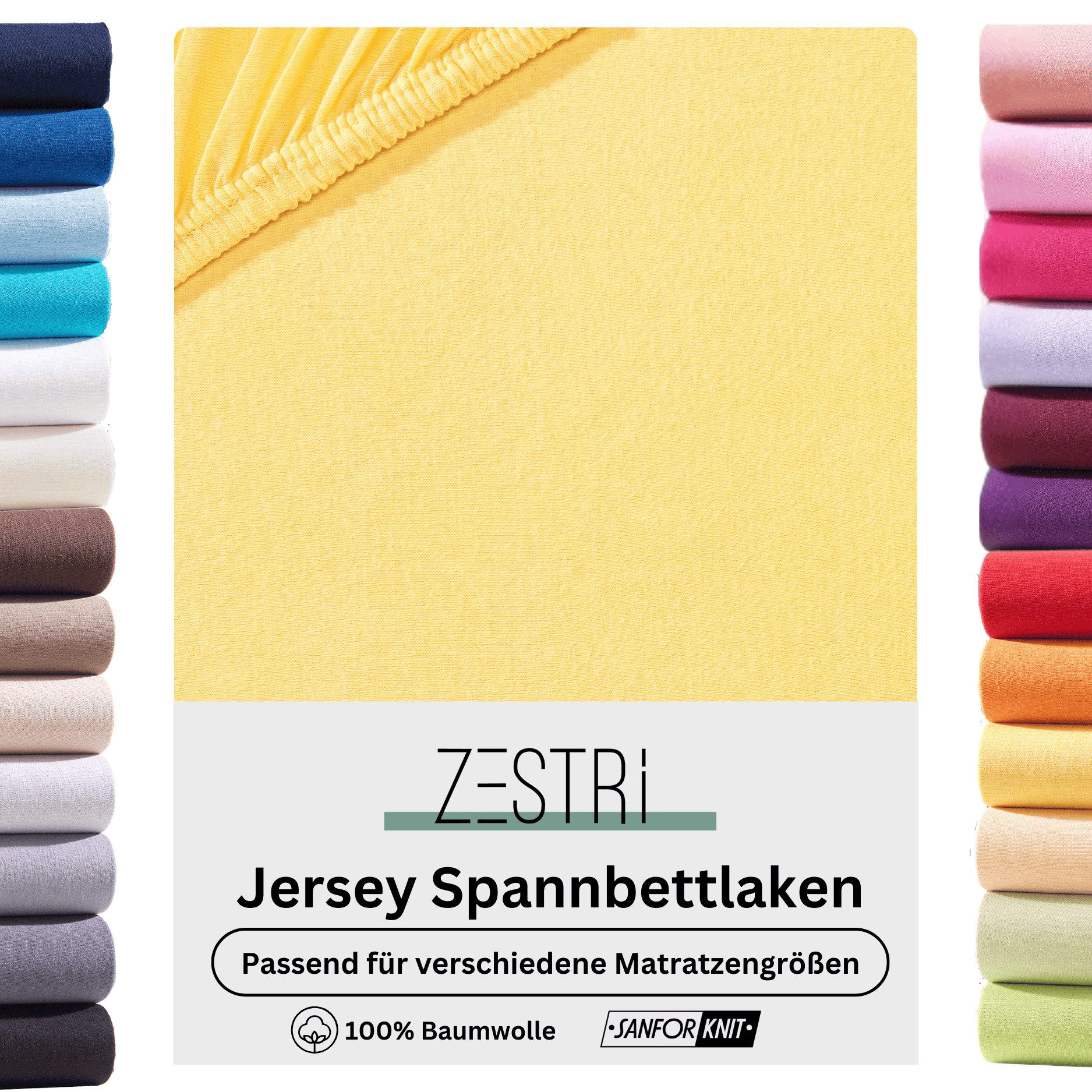 Zestri Spannbettlaken Jersey für normale Matratzen, günstig online kaufen