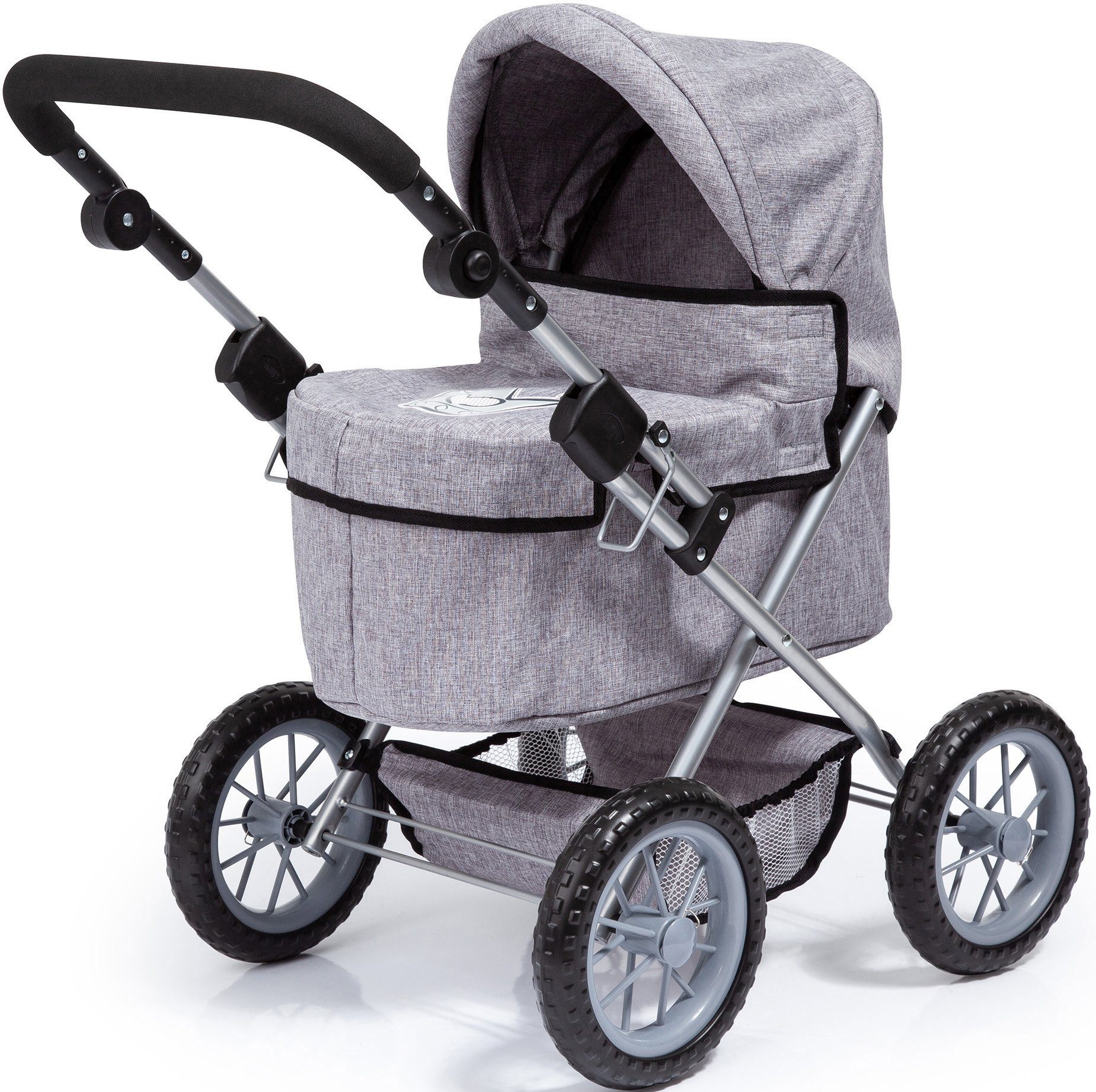 Bayer Puppenwagen Trendy, grau, mit Wickeltasche