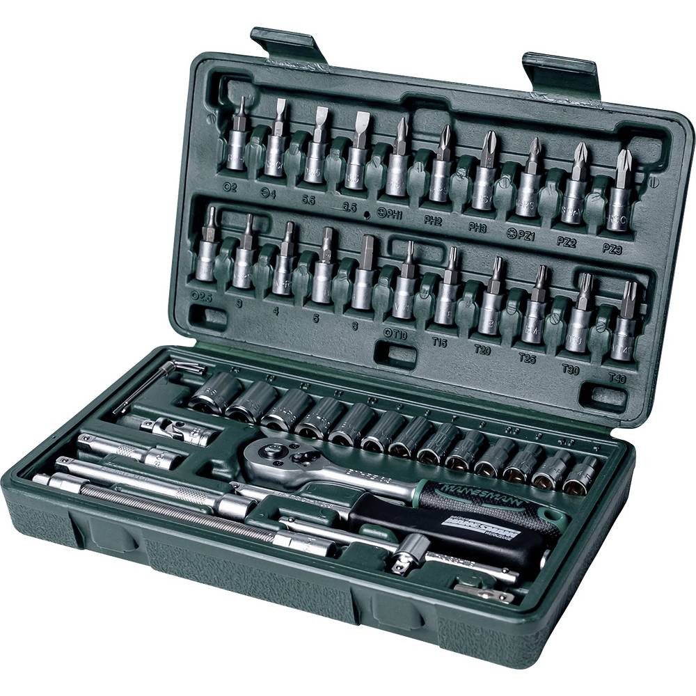 Brüder Mannesmann Werkzeuge Steckschlüssel Steckschlüsselsatz, 1/4″ Zoll, 46-teilig M 2040