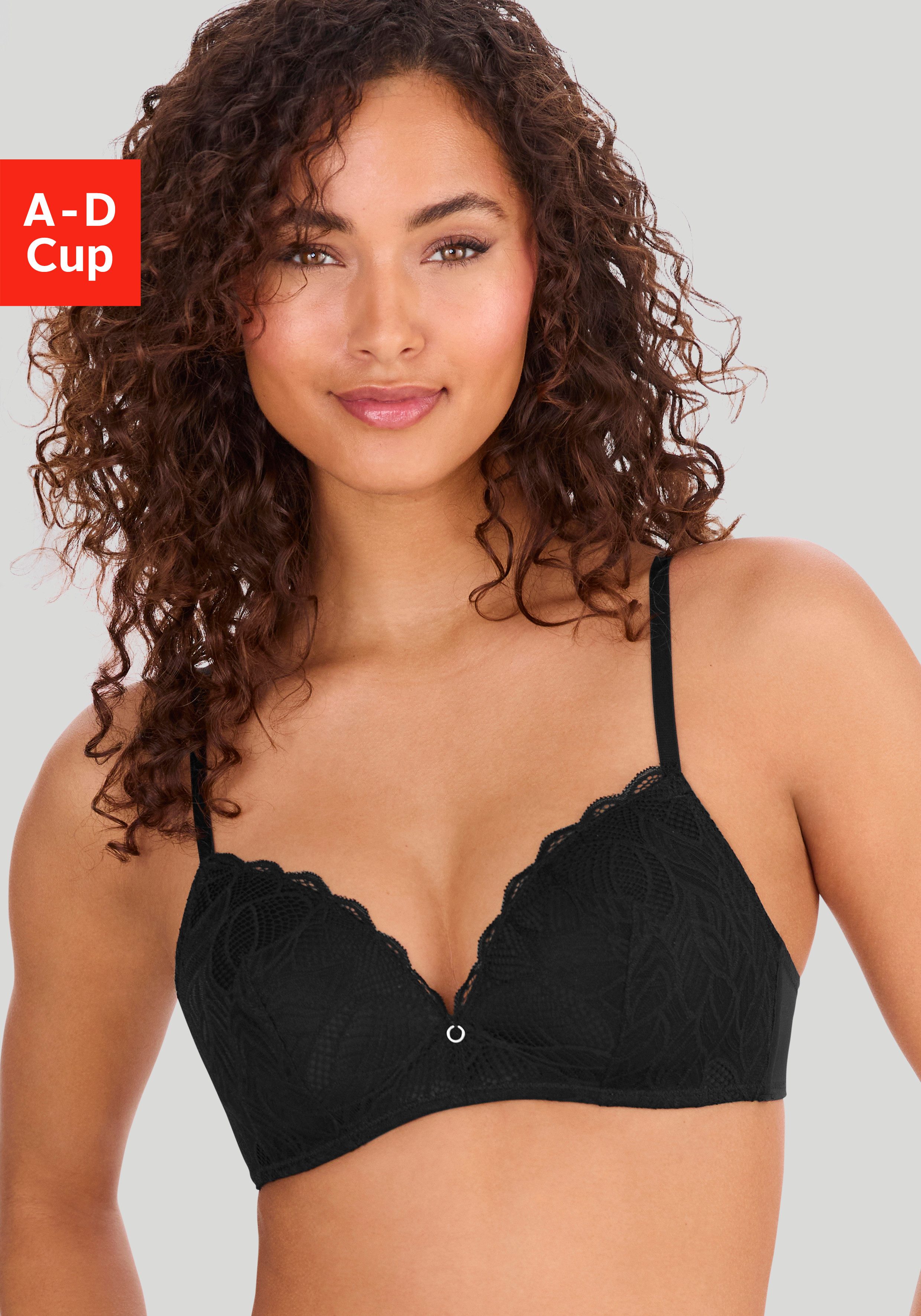 LASCANA Bralette-BH ohne Bügel mit feiner Spitze mit Blättermotiv, Dessous