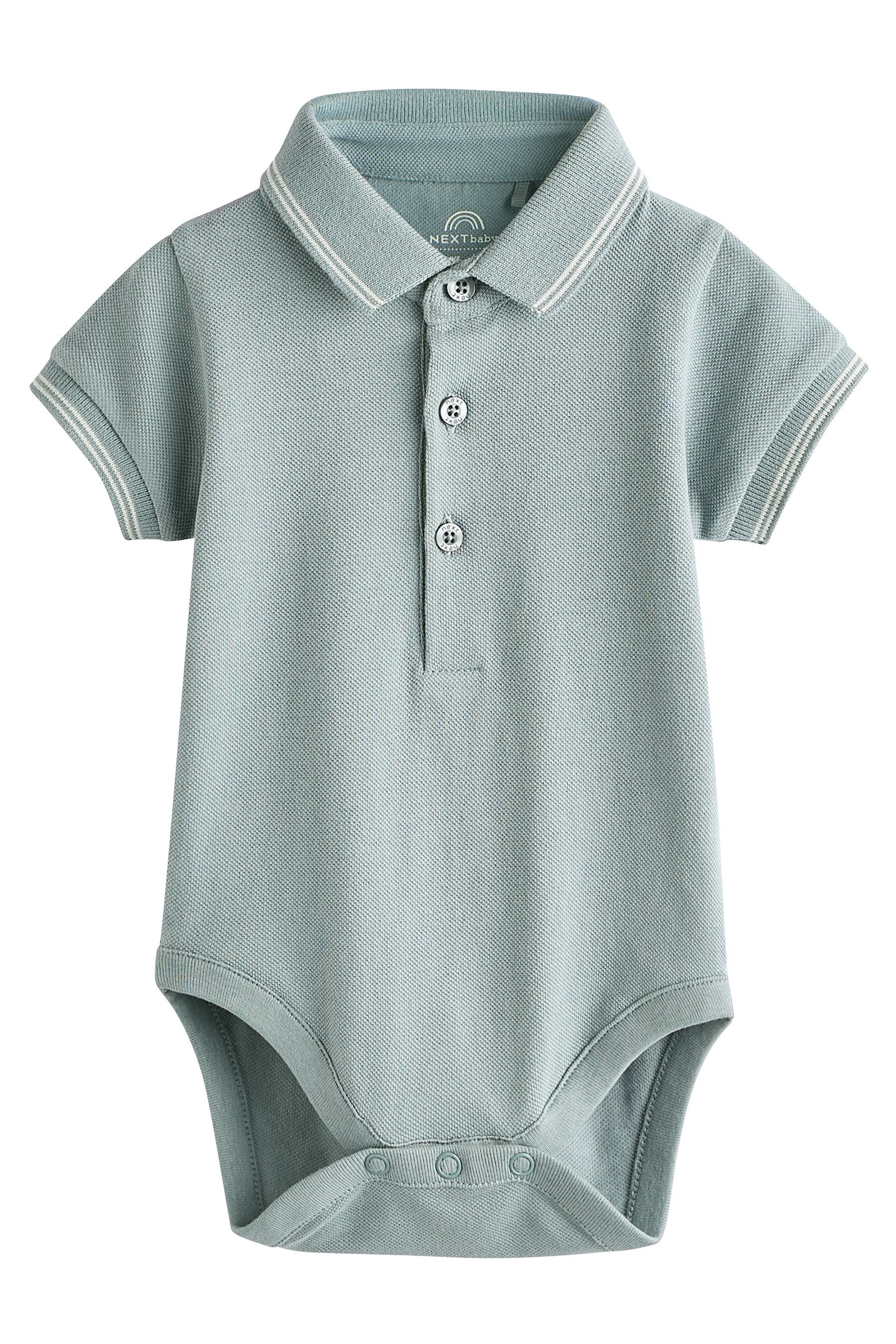 Next Shirtbody Body Sage für Babys Piqué-Poloshirt Green mit (1-tlg)