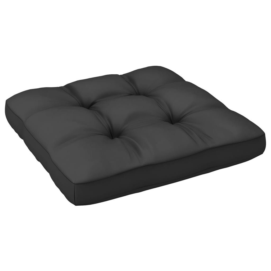 vidaXL Gartenlounge-Set 11-tlg. Garten-Lounge-Set Natur und Kiefer, (1-tlg) Massivholz mit Kissen Schwarz