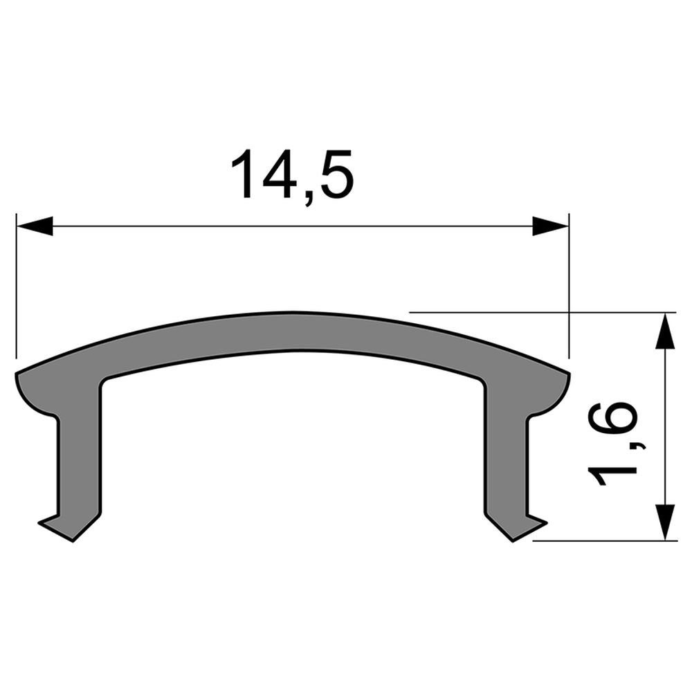 click-licht LED-Stripe-Profil Deko-Light Abdeckung 75% Flach Streifen 1-flammig, LED matt, F-01-10, Transmission, 1000mm, Profilelemente