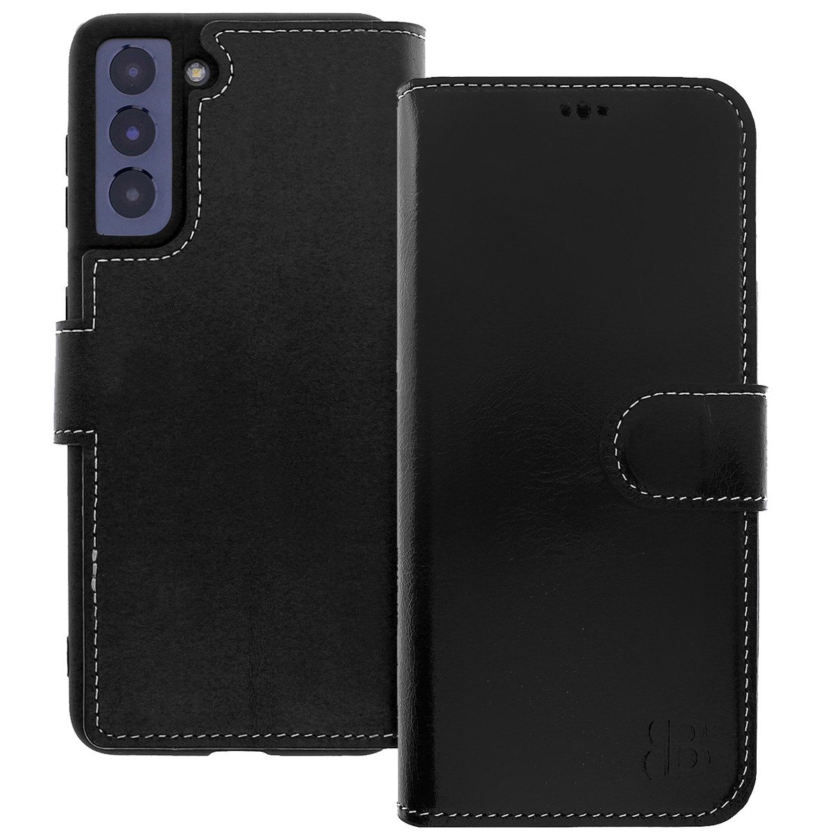 Burkley Handytasche Leder Book Cover für Samsung Galaxy S22+ Handyhülle (1-tlg., Book Case Lederhülle mit Kartenfach und Magnetverschluss), Optimaler Rund-Um-Schutz, Kartenfächer mit RFID Blocker