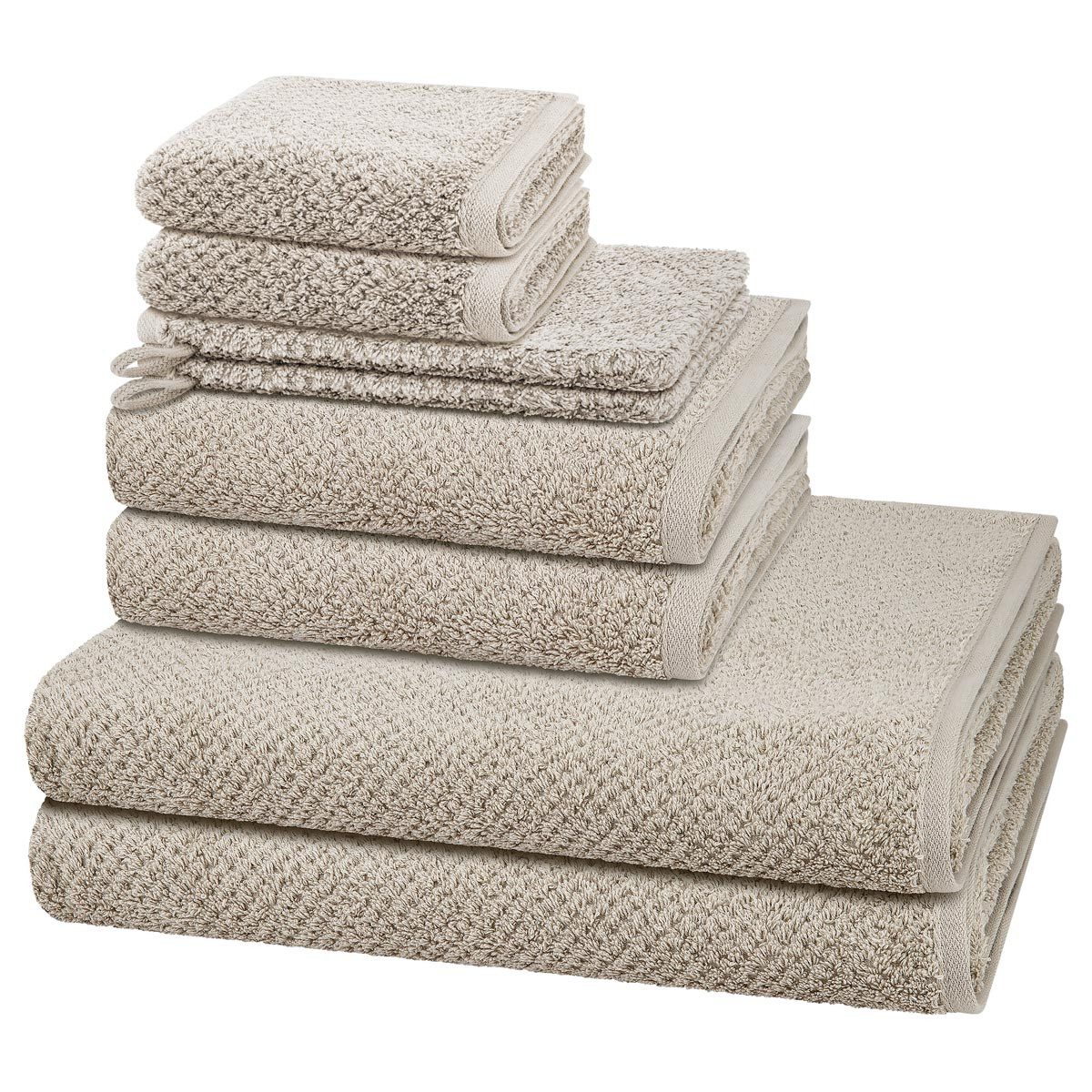 Cawö Handtuch Set Pure, Walkfrottee (Spar-Set, 8-St), 2 X Wasch- 2 X Gäste- günstig online kaufen