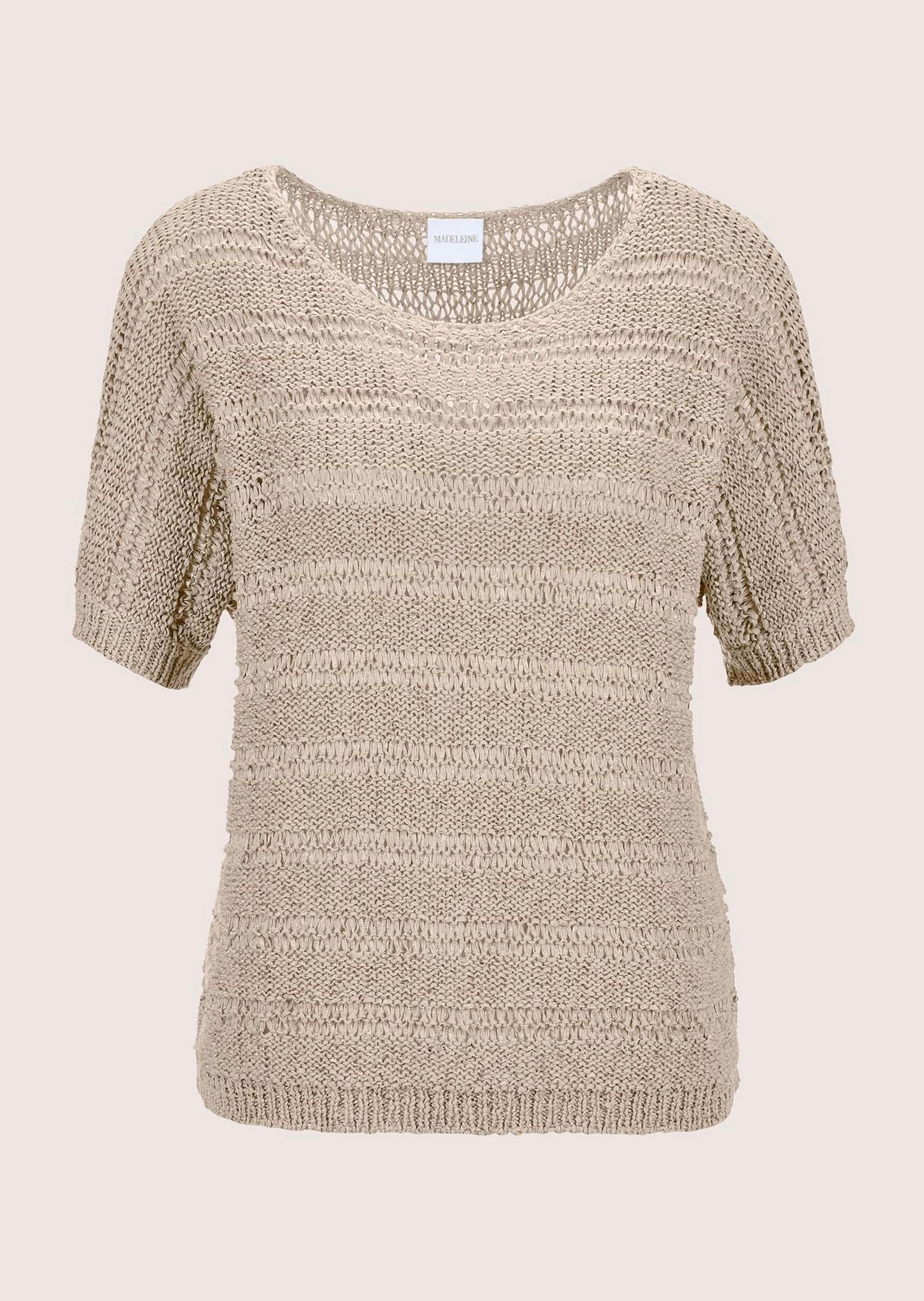 Strickpullover Ajour-Pullover mit Glanz-Effekt