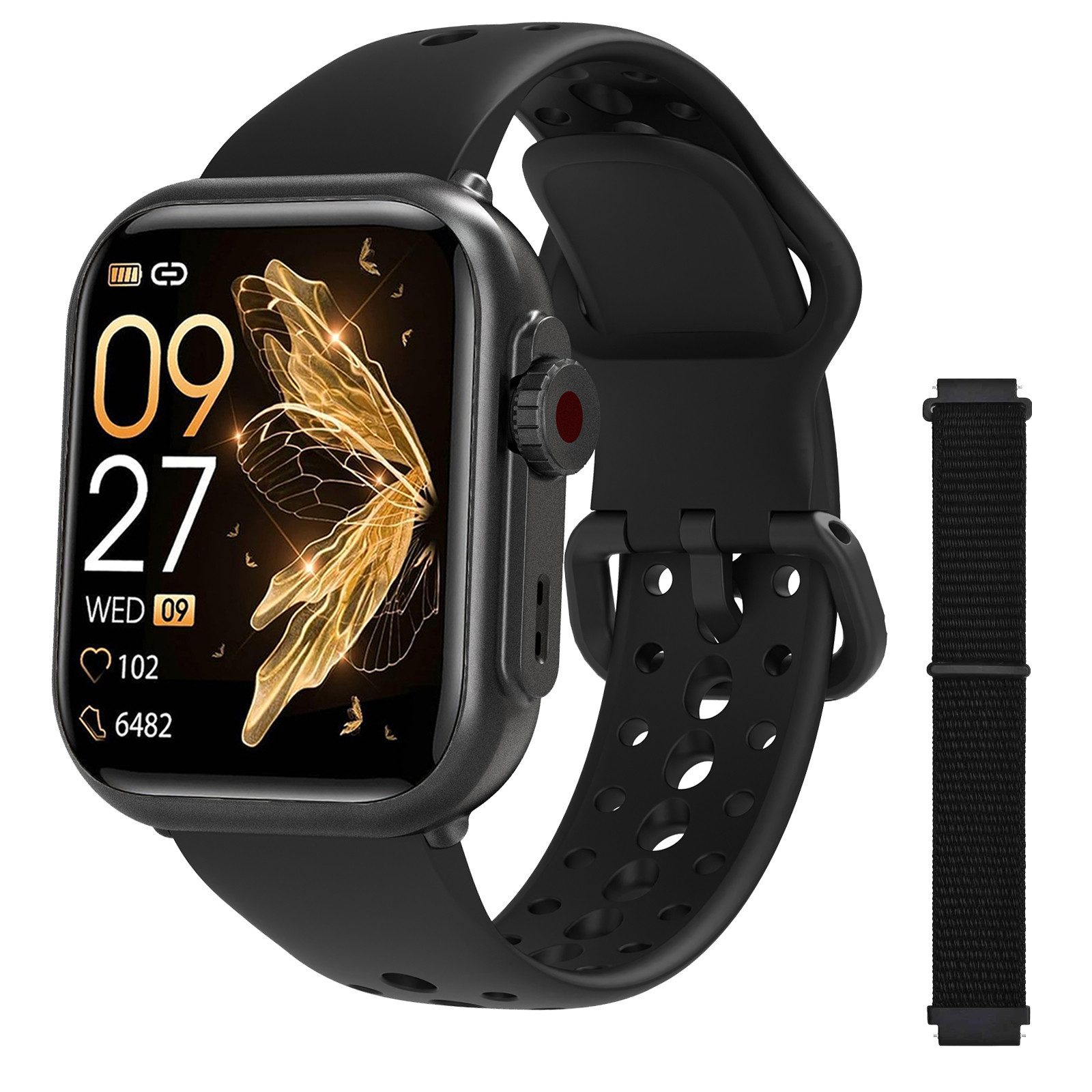 ANYSUN Smartwatch Damen Herren mit 1000mAh Akku, Smartwatch (4.65 cm/1,83 Zoll) Fitness Tracker Uhr für Damen Herren 30 Tage Ultralange Standby, 24H Telefonfunktion/Herzfrequenz/SpO2/Schlaf,100+Sportmodi Android iOS