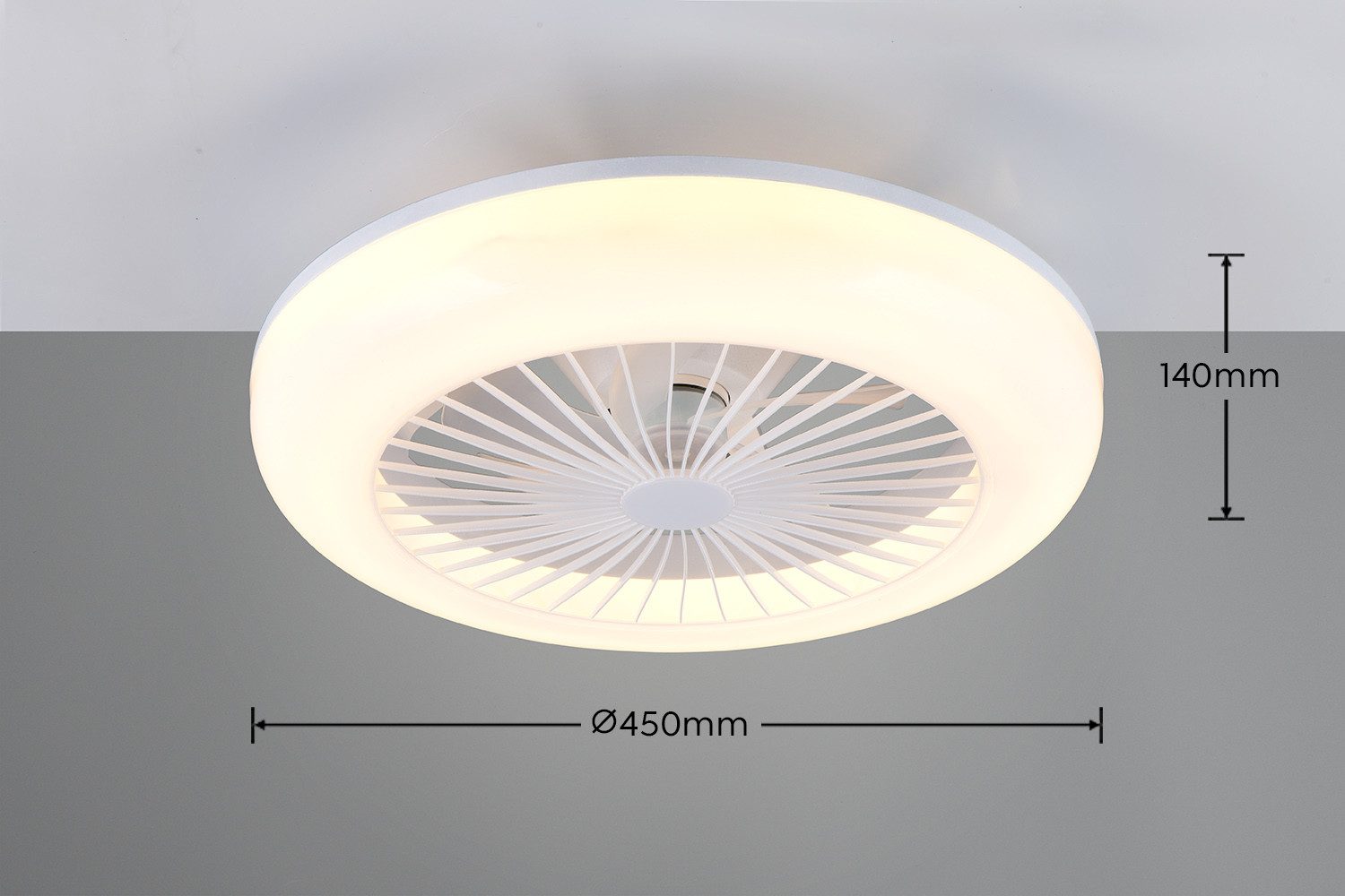 Reality Leuchten LED Deckenleuchte MORA mit Ventilator, Deckenventilator mi günstig online kaufen