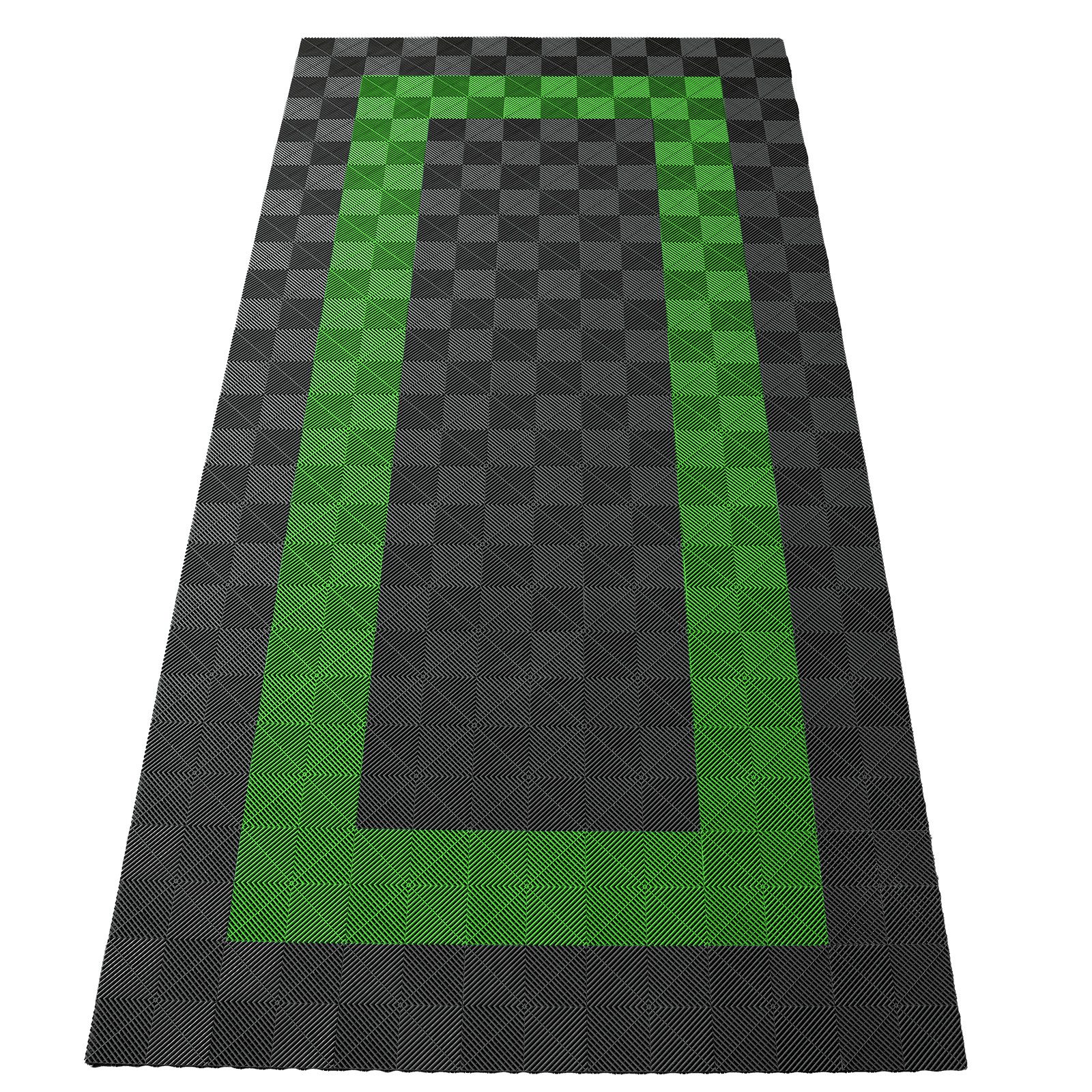 RAMROXX Klickfliesen Performance Bodenfliesen Garagenboden 2,8mx5,6m Grau Hellgrün Set3