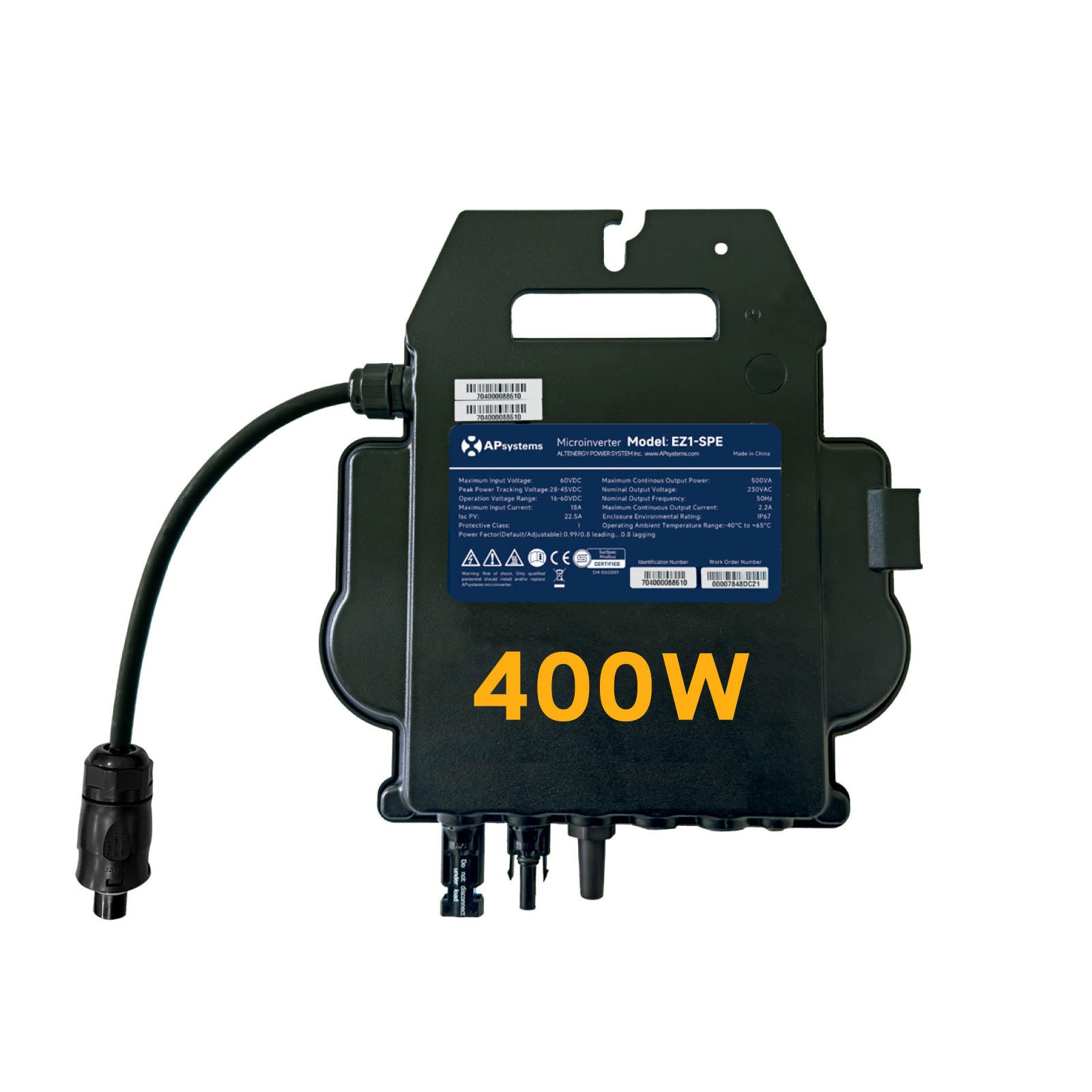 enjoy solar Wechselrichter APsystems® EZ1-Serie 400W/800W/1800W mit WLAN & Bluetooth, (Plug & Play Wechselrichter ideal für Balkonkraftwerk 400W/800W/1800W), PV-VDE Zertifiziert