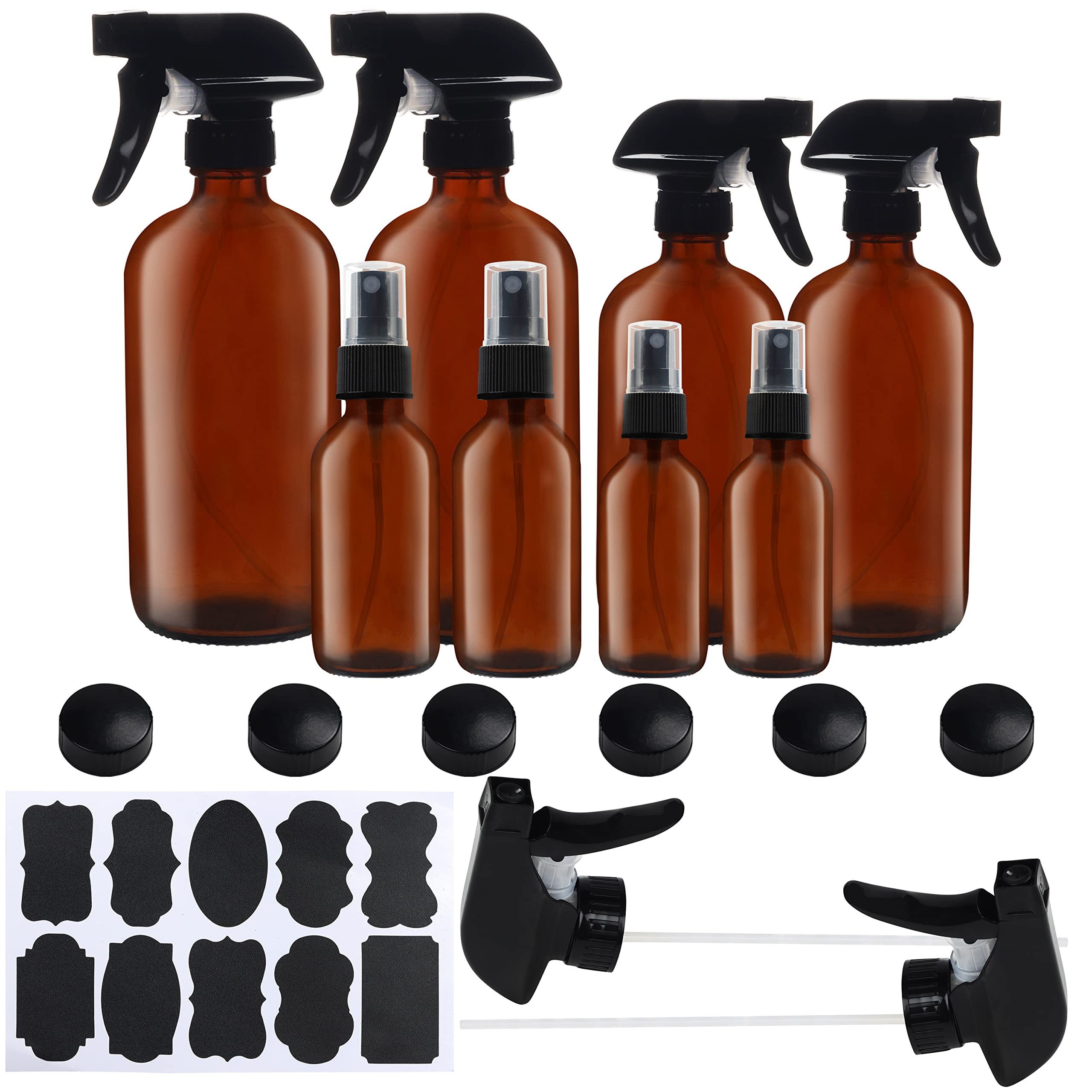 Sprühflasche 8-teiliges Set aus Sprühflaschen aus braunem Glas