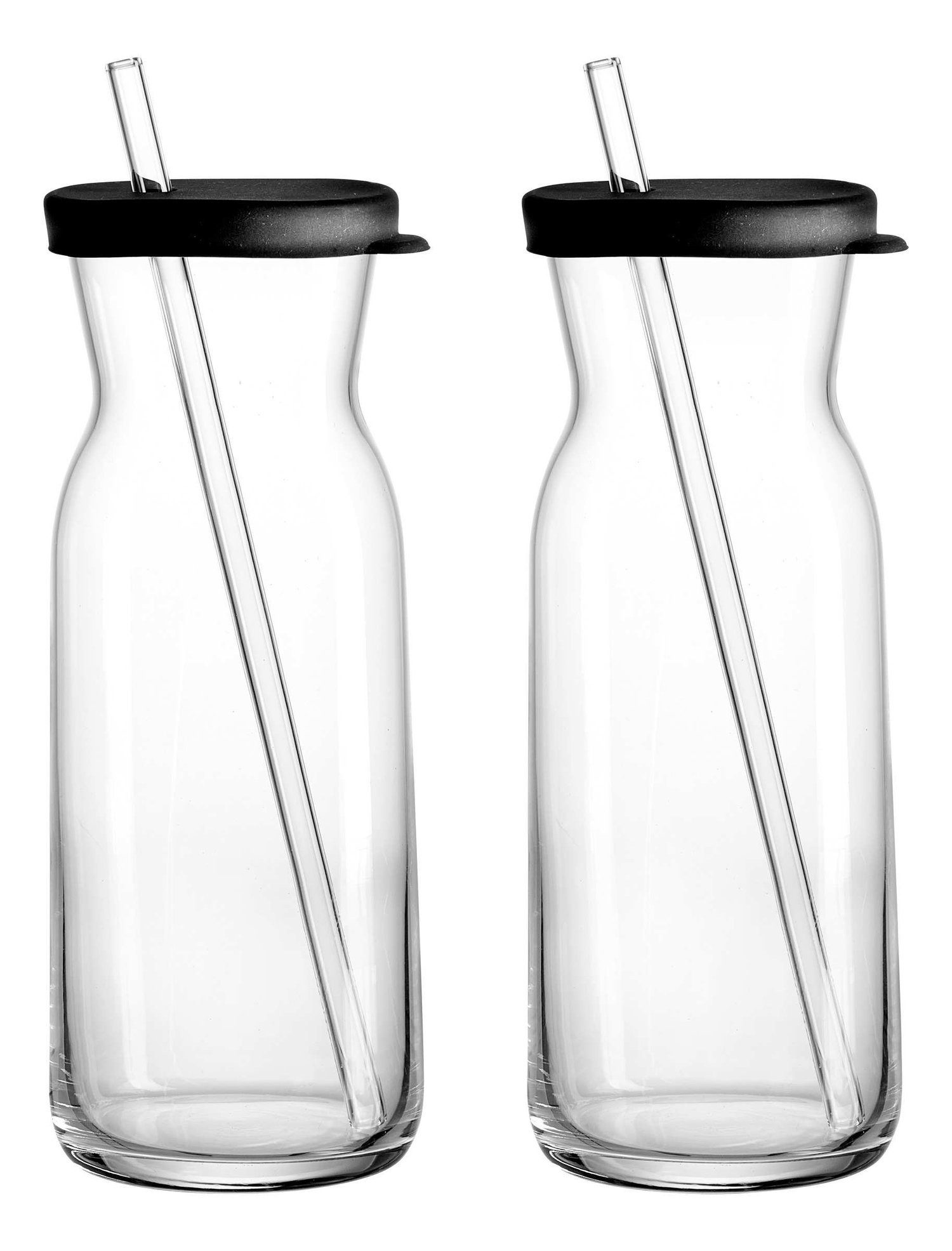 Ritzenhoff & Breker Gläser-Set Party Set 6 teilig mit Glas Strohhalmen und Silikondeckel, Glas, Silikondeckel und Glashalme
