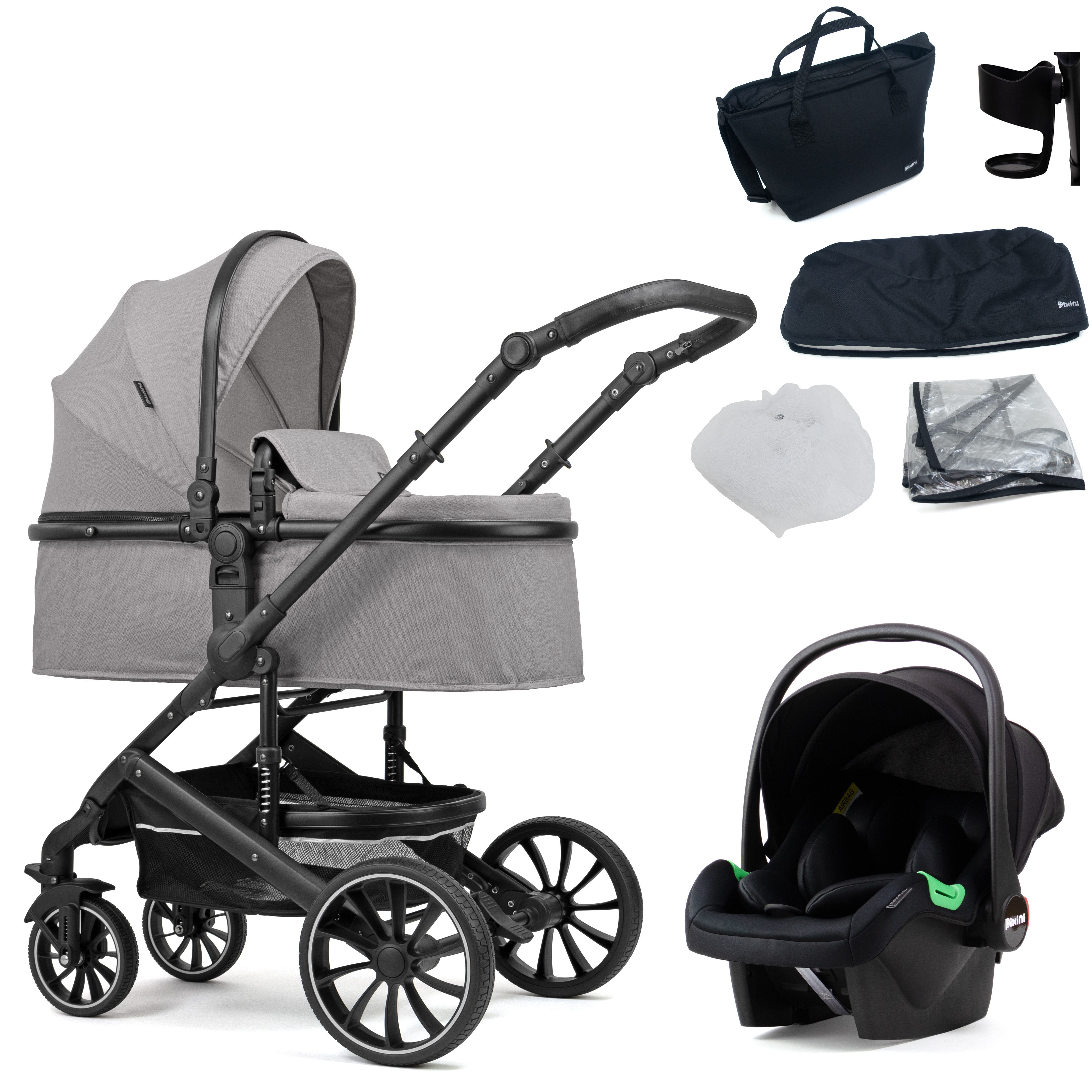 Pixini Kombi-Kinderwagen Pixini Kalani Kinderwagen 3in1 Set