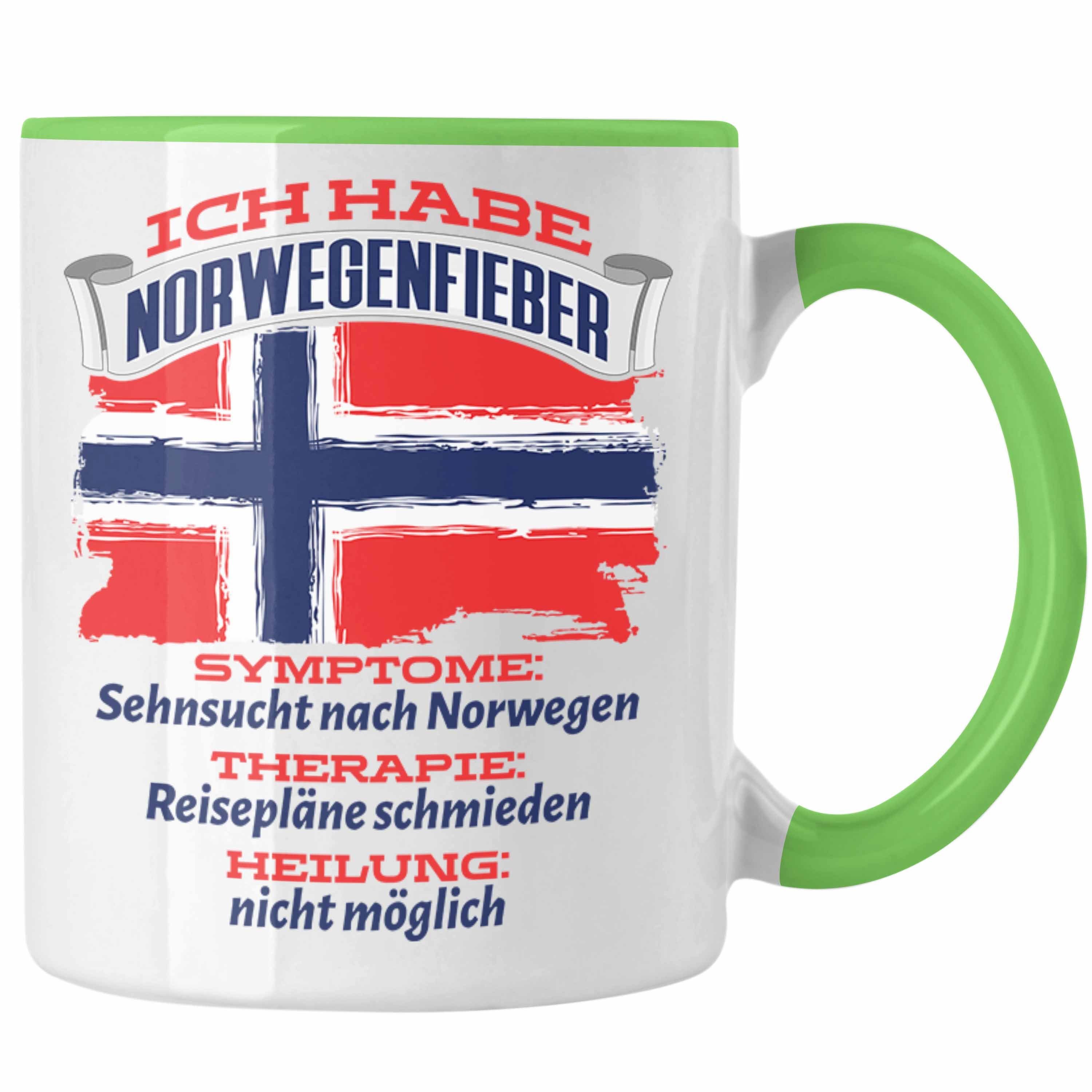 Trendation Norwegen Grafik Geschenk Tasse Spruch Norwegenfieber Tasse Lust Grün Geschenkidee