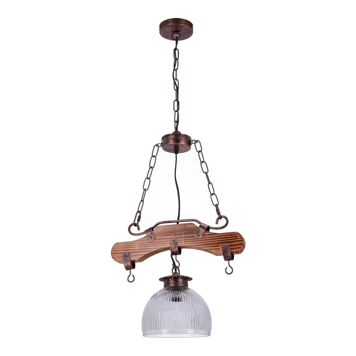 Leuchtmittel Lampe Esszimmer Vintage Holz Pendelleuchte TIBU höhenverstellbar Industriell Leuchtmittel, wechselbar, ohne Höhenverstellbar, Retro